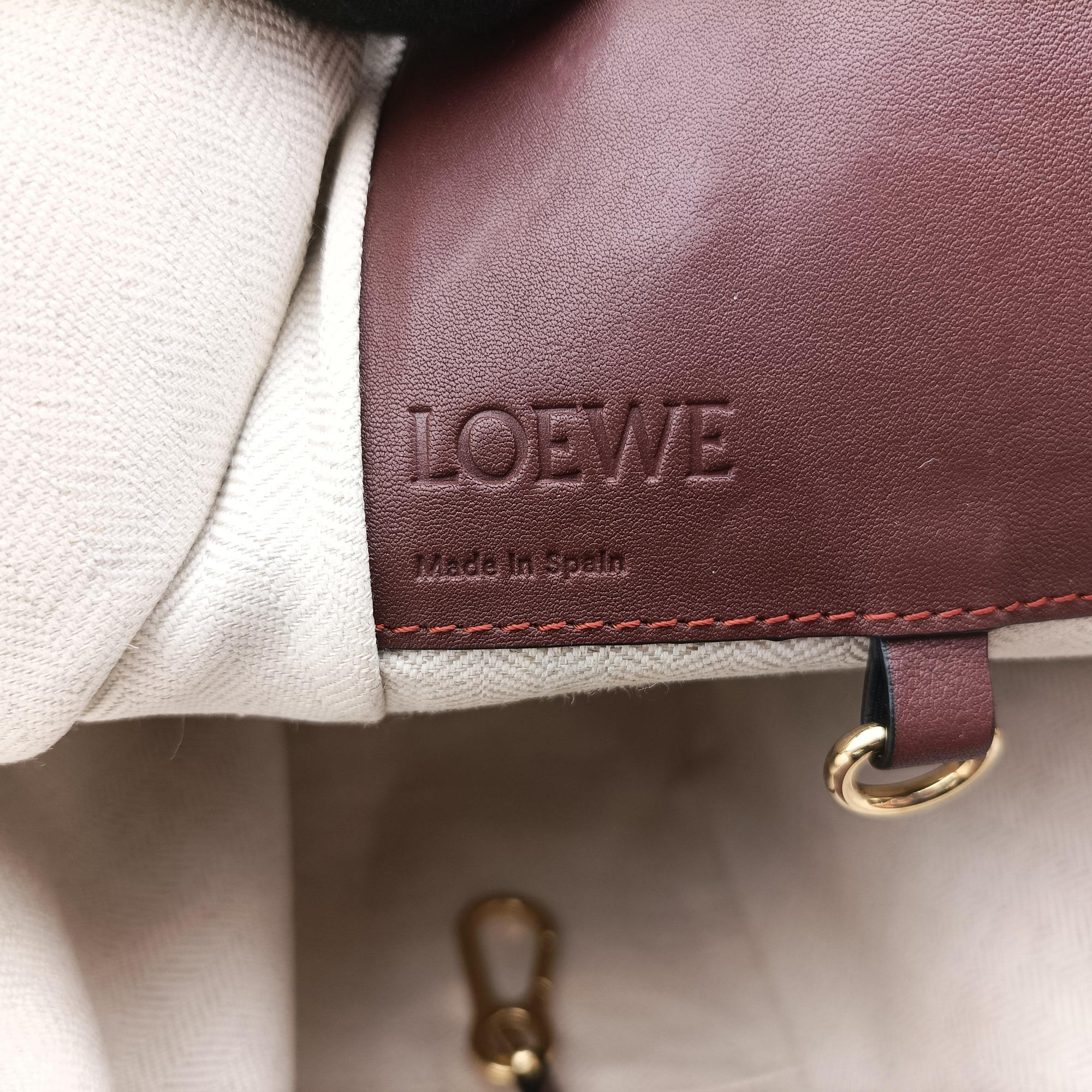 Pre-owned Loewe Hammock Orange×Red×Brown Leather  shoulderbag | stylenewstar