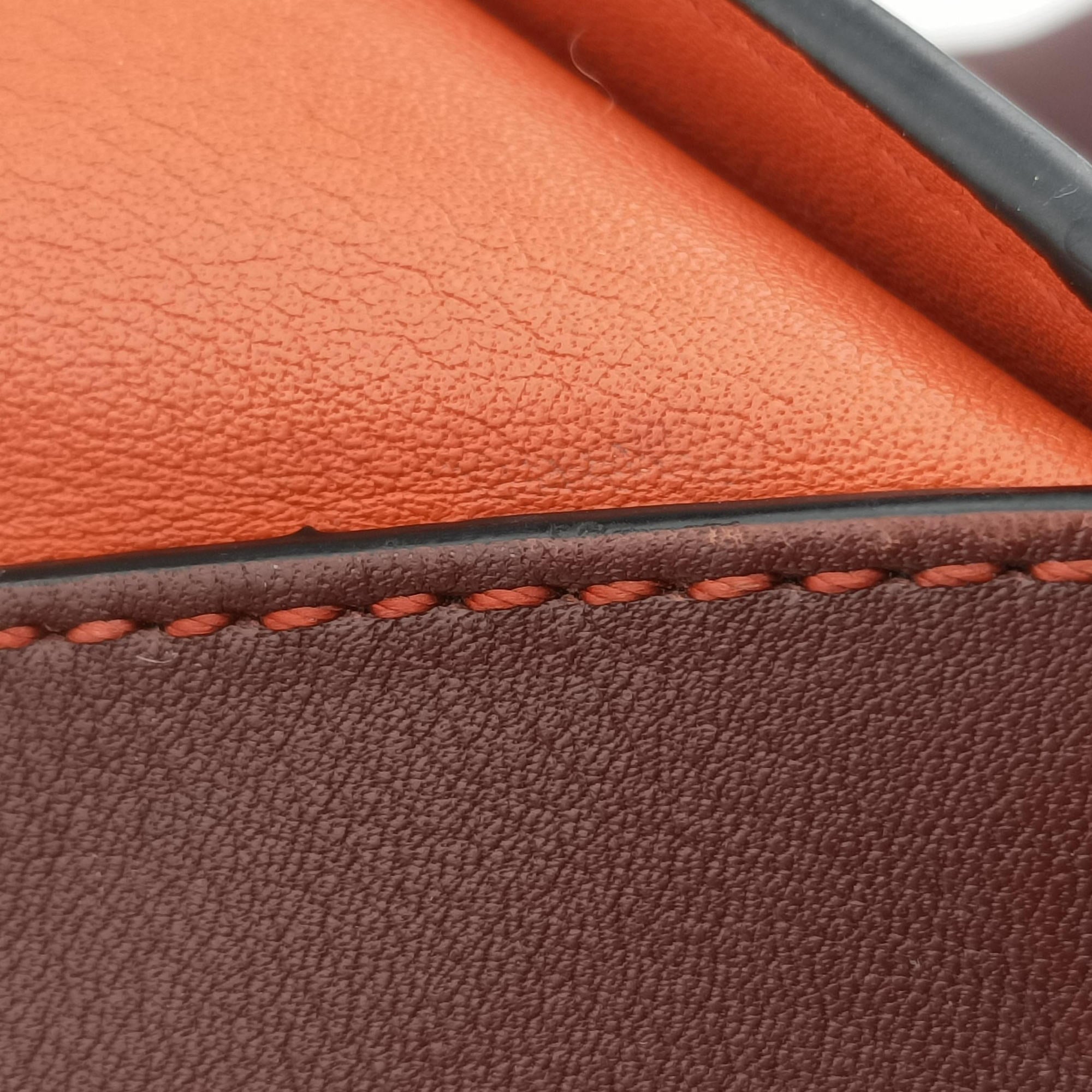 Pre-owned Loewe Hammock Orange×Red×Brown Leather  shoulderbag | stylenewstar