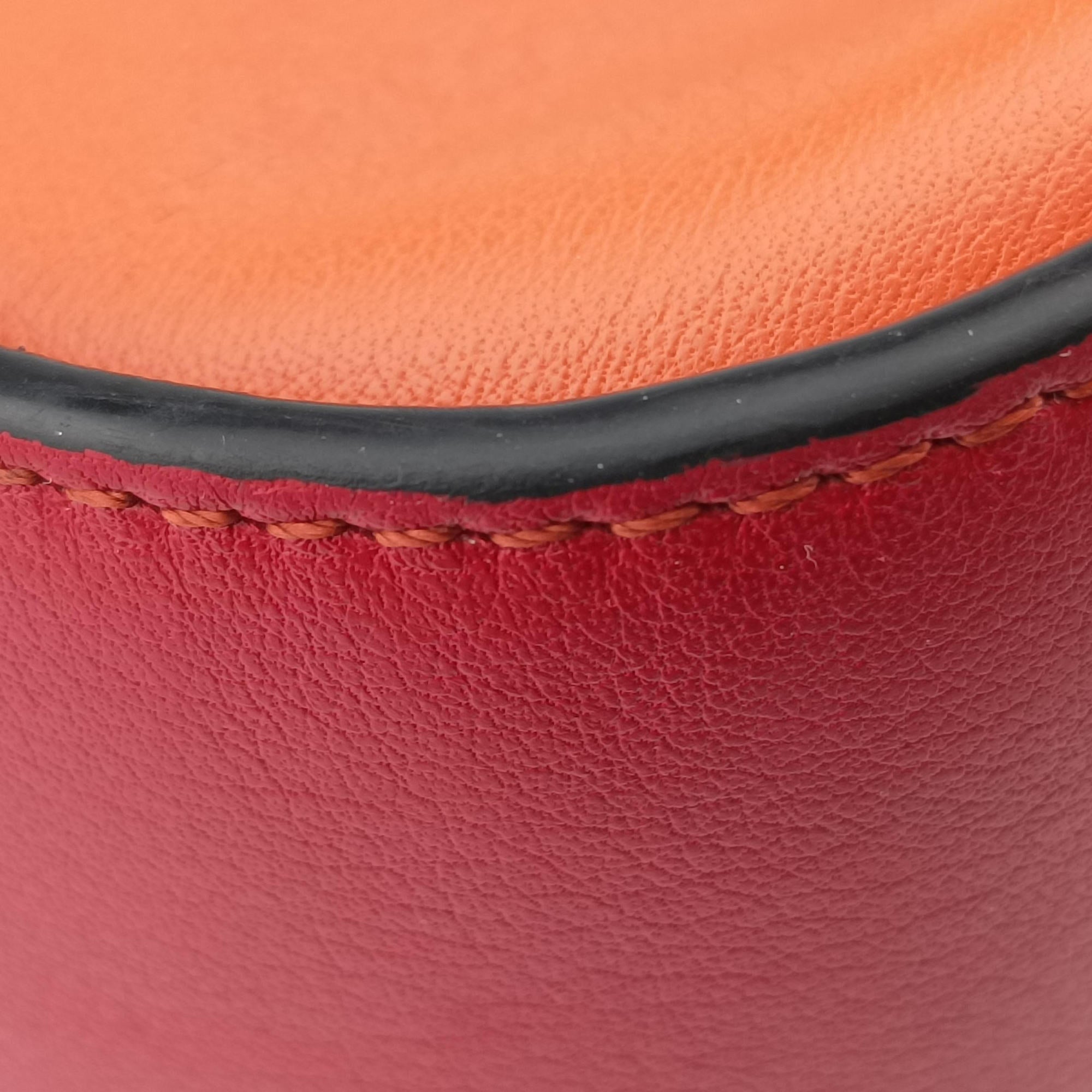 Pre-owned Loewe Hammock Orange×Red×Brown Leather  shoulderbag | stylenewstar