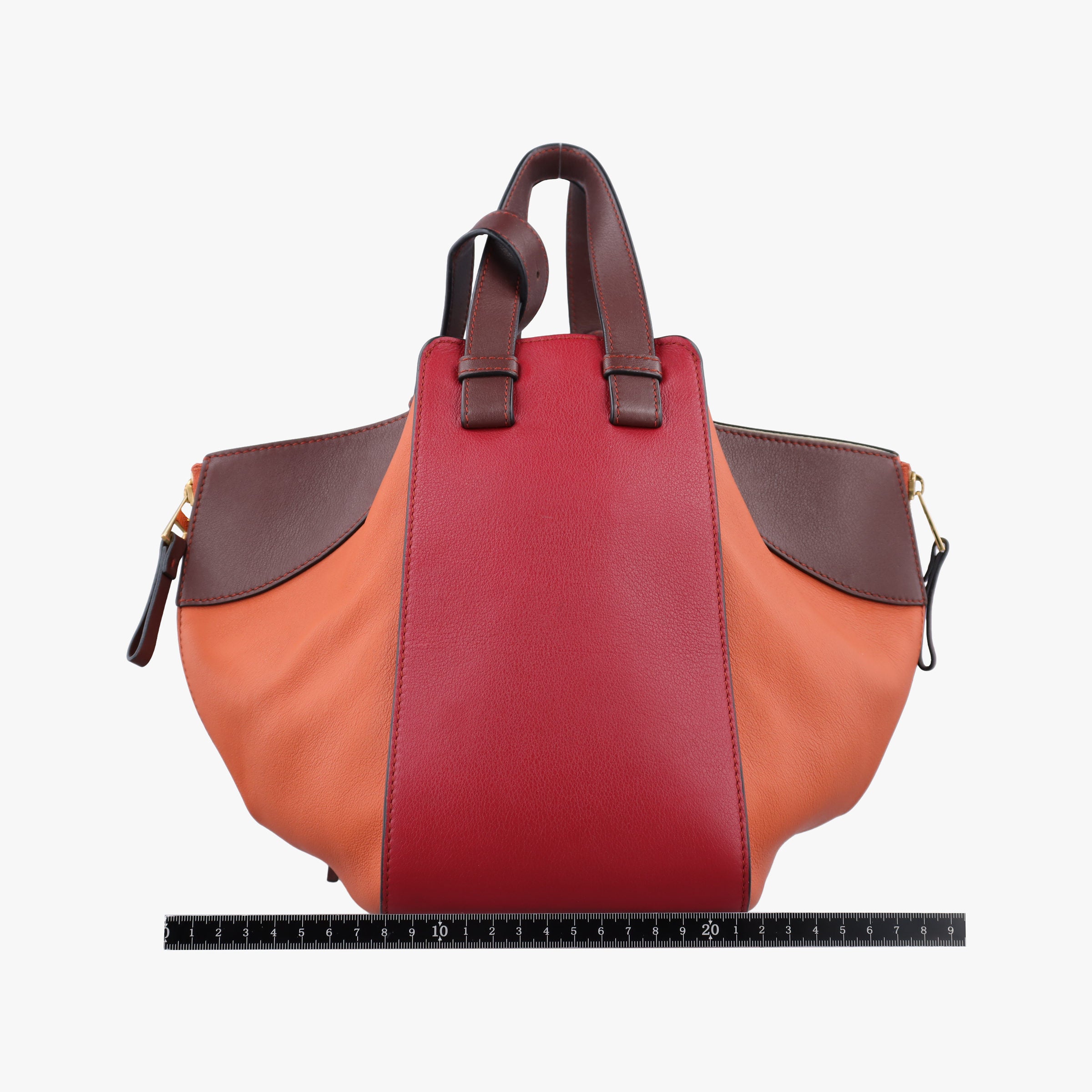 Pre-owned Loewe Hammock Orange×Red×Brown Leather  shoulderbag | stylenewstar