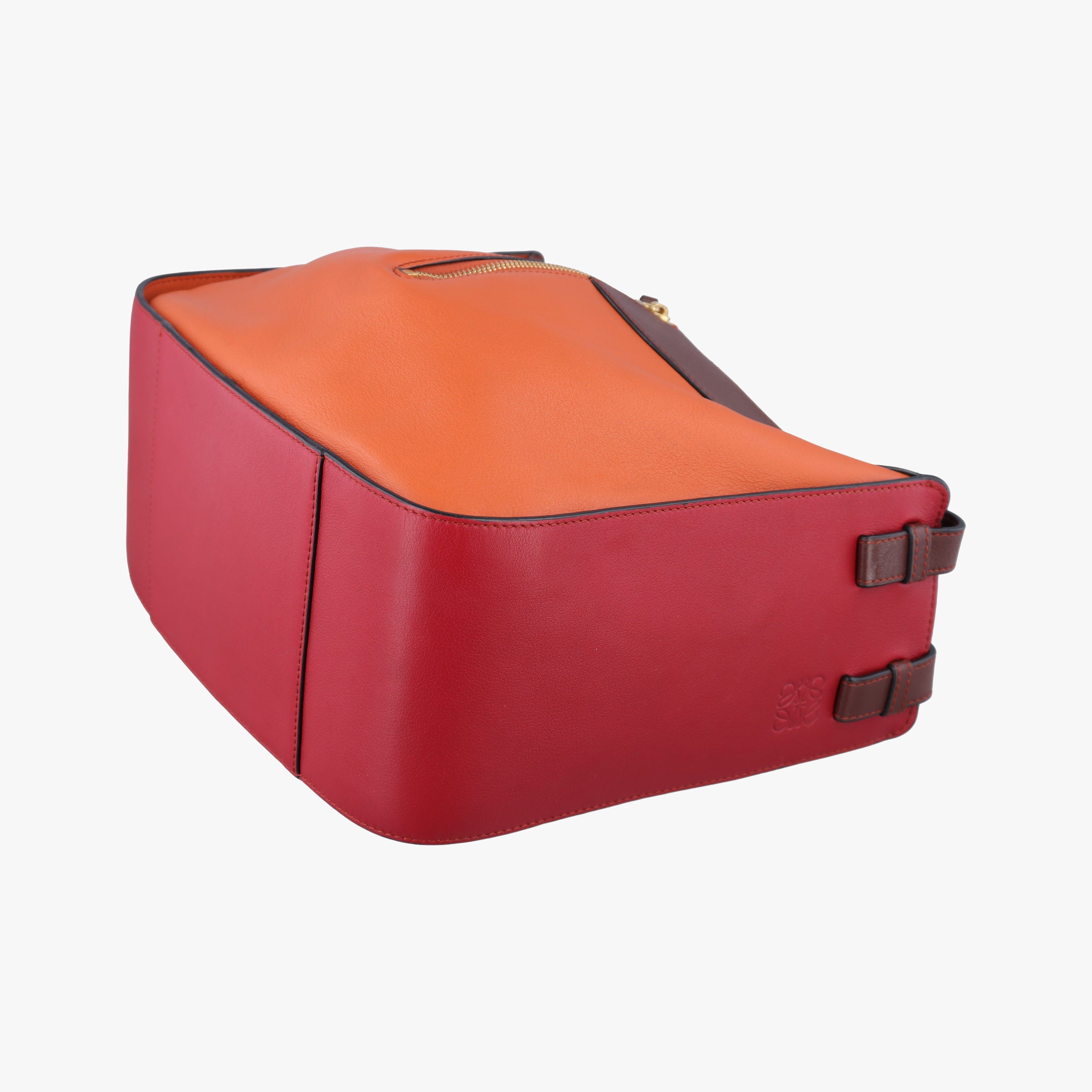 Pre-owned Loewe Hammock Orange×Red×Brown Leather  shoulderbag | stylenewstar