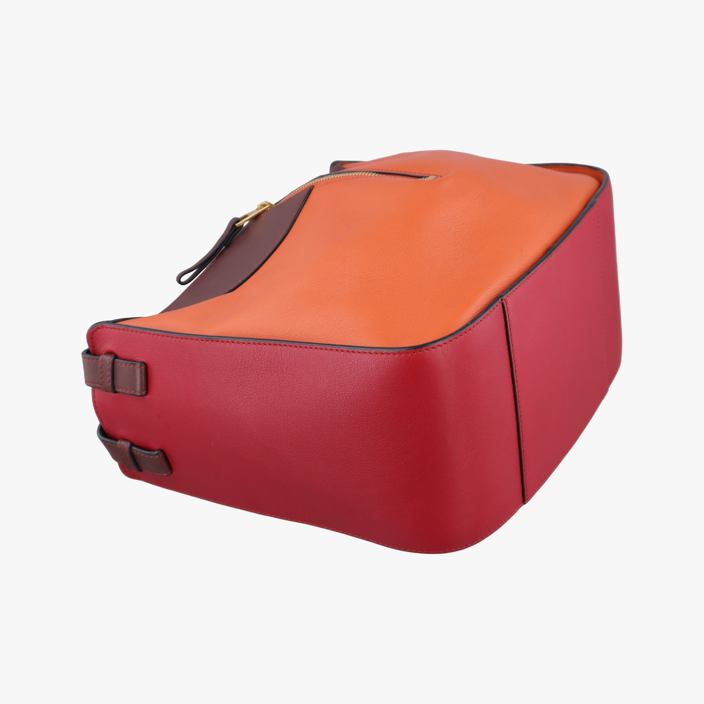 Pre-owned Loewe Hammock Orange×Red×Brown Leather  shoulderbag | stylenewstar