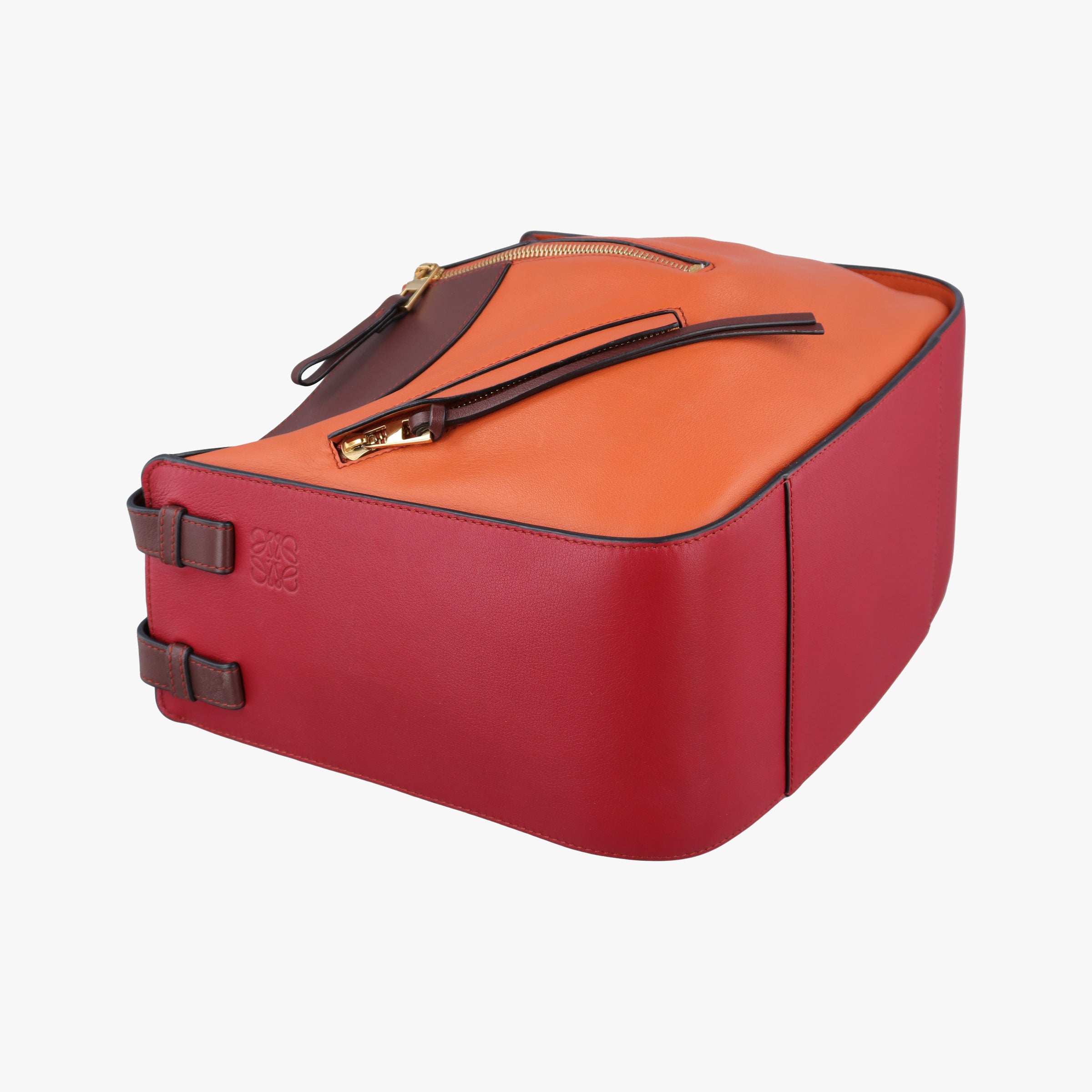 Pre-owned Loewe Hammock Orange×Red×Brown Leather  shoulderbag | stylenewstar