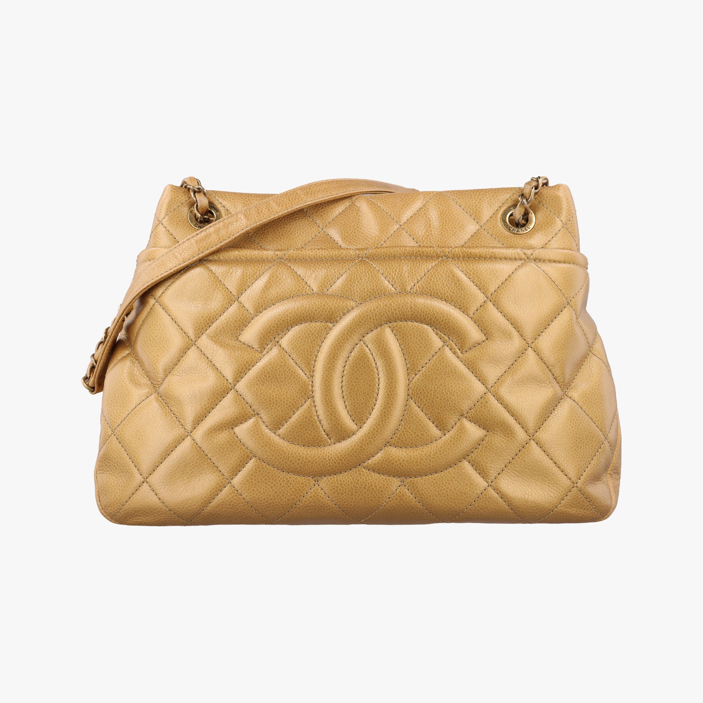 Pre-owned Chanel Matelasse Cocomark Golden caviar skin A65771 shoulderbag | stylenewstar