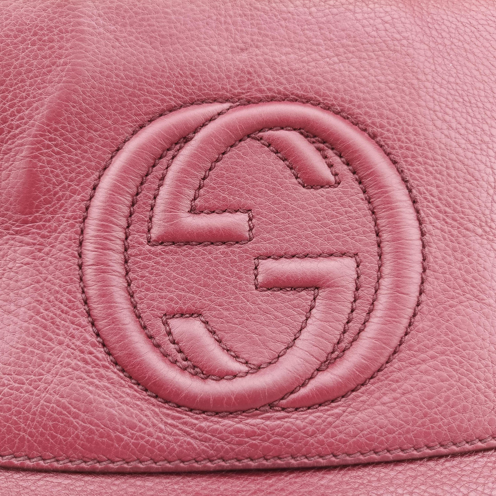 Pre-owned Gucci SOHO Burgundy Leather 336752 shoulderbag | stylenewstar
