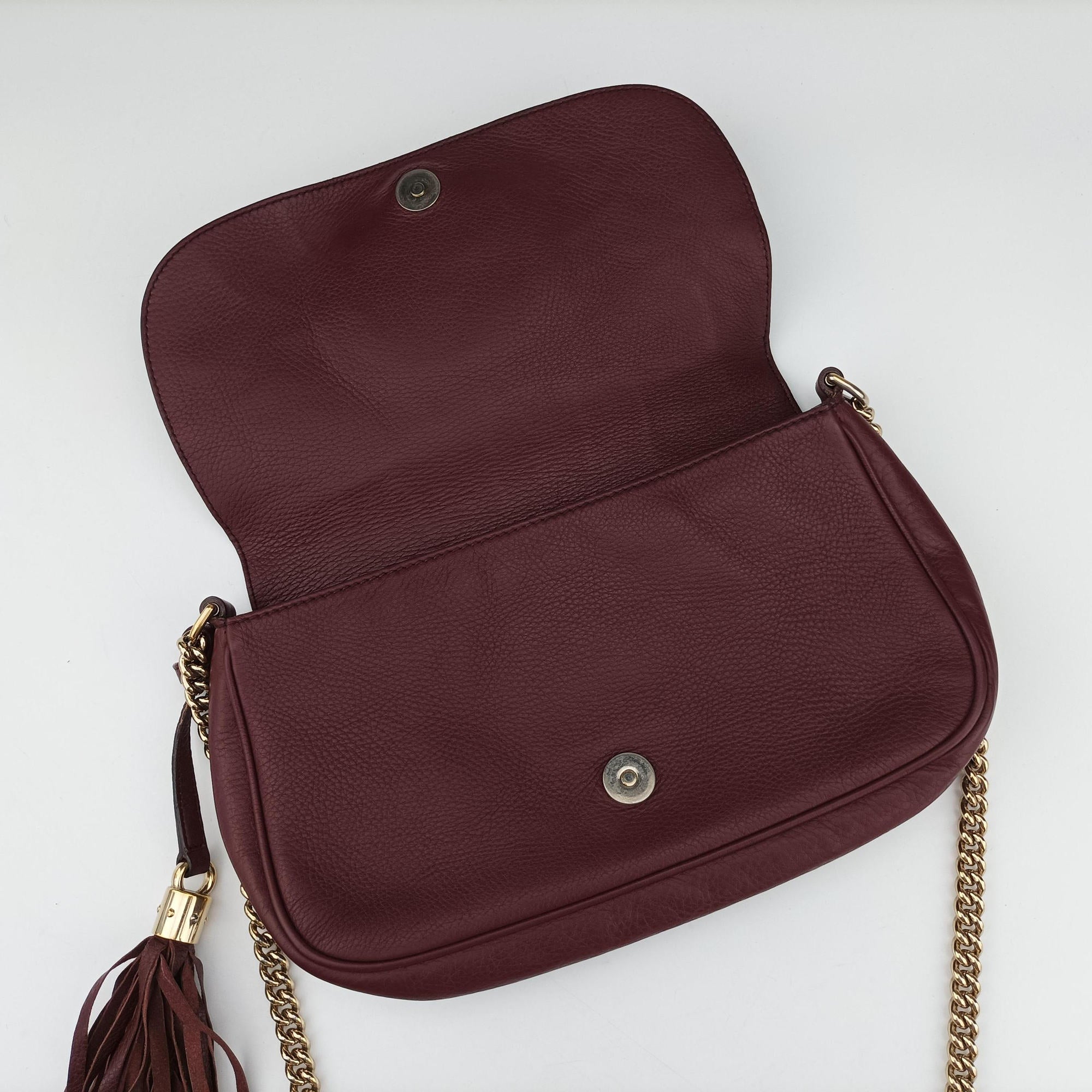 Pre-owned Gucci SOHO Burgundy Leather 336752 shoulderbag | stylenewstar