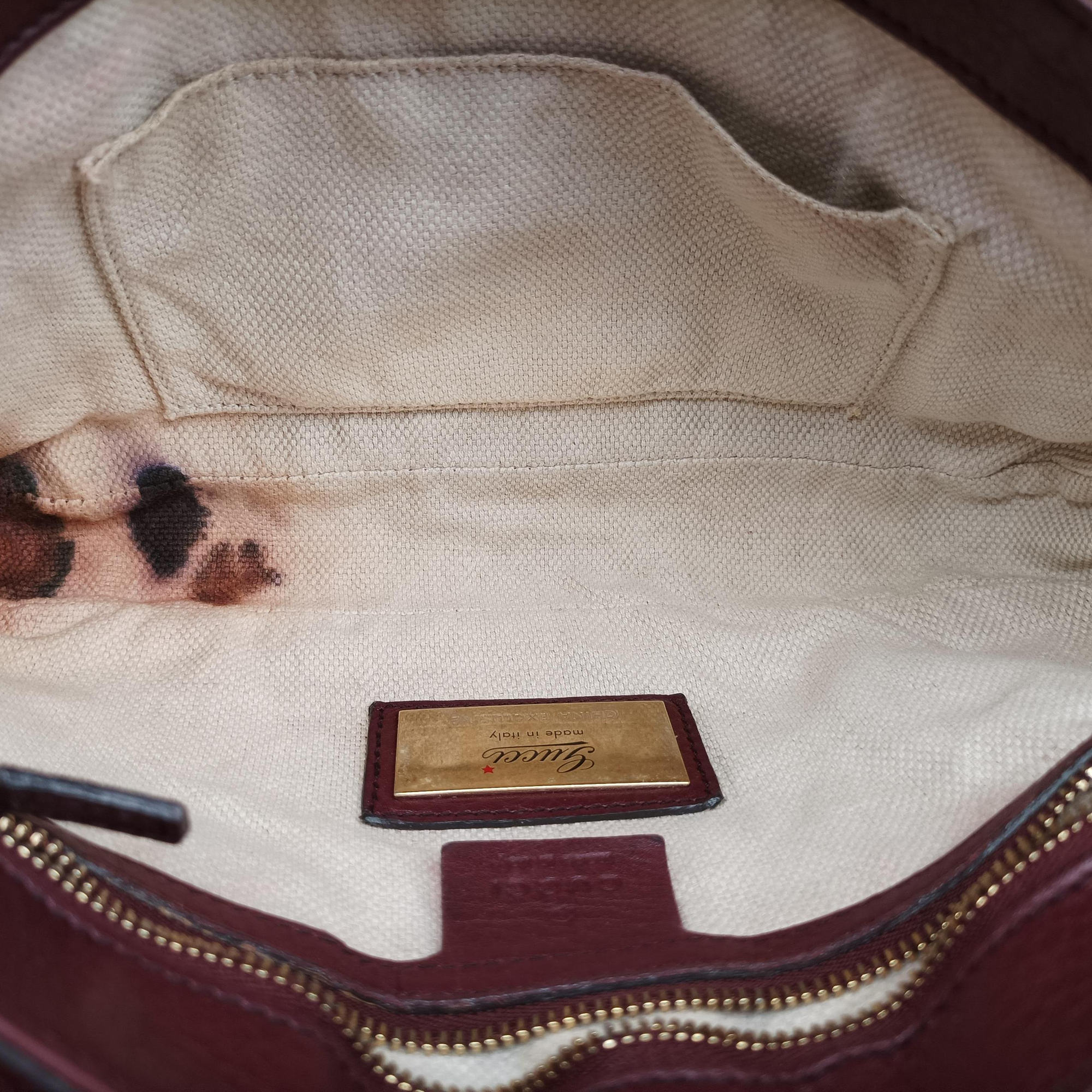 Pre-owned Gucci SOHO Burgundy Leather 336752 shoulderbag | stylenewstar
