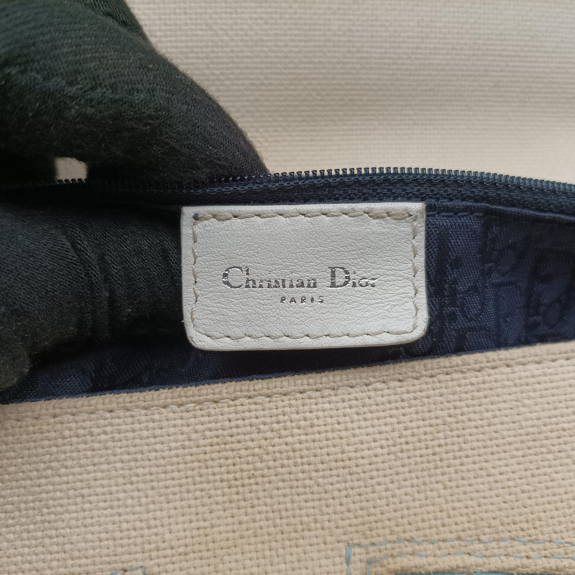 Vintage Christian Dior vintage Trotter White x blue canvas  shoulderbag | stylenewstar