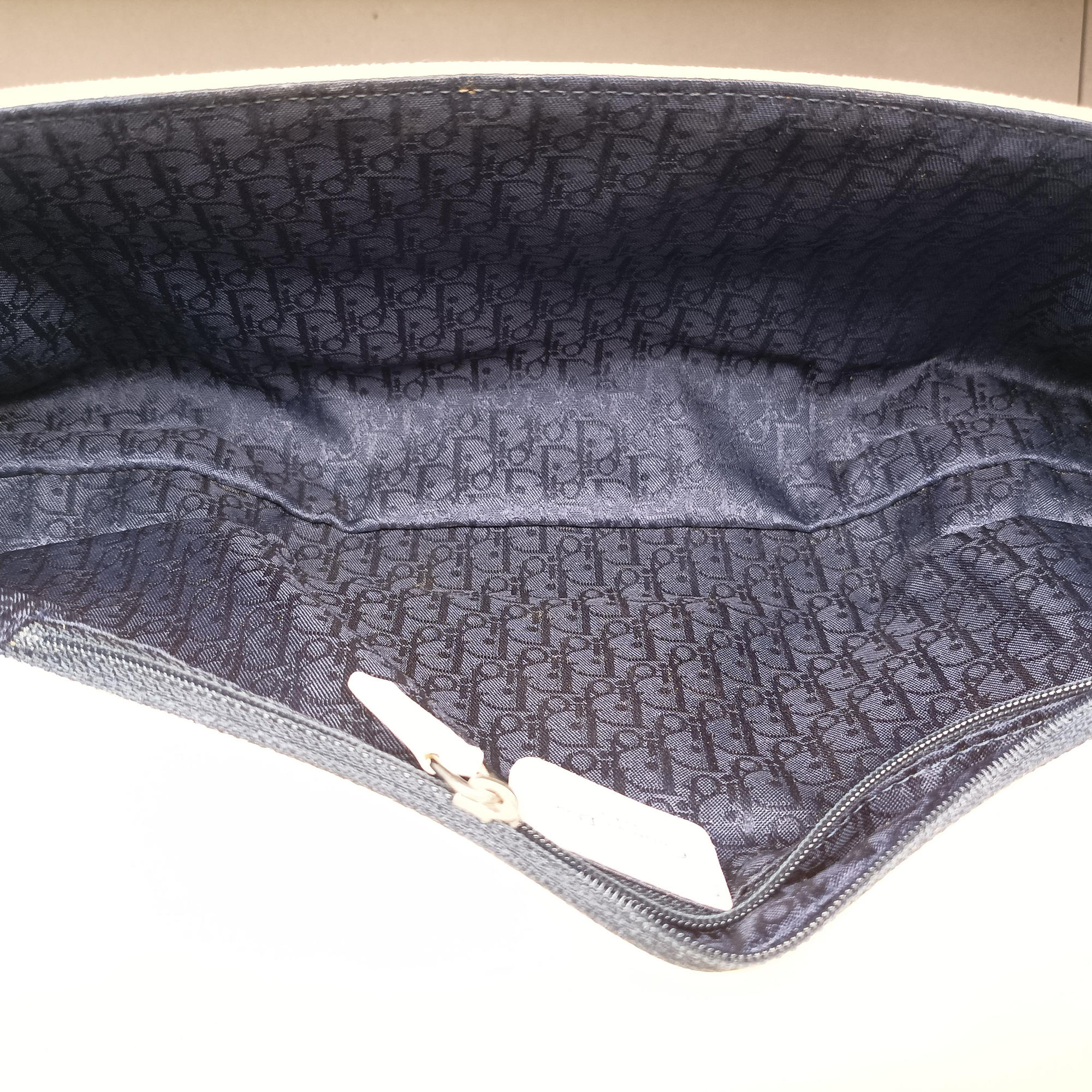 Vintage Christian Dior vintage Trotter White x blue canvas  shoulderbag | stylenewstar
