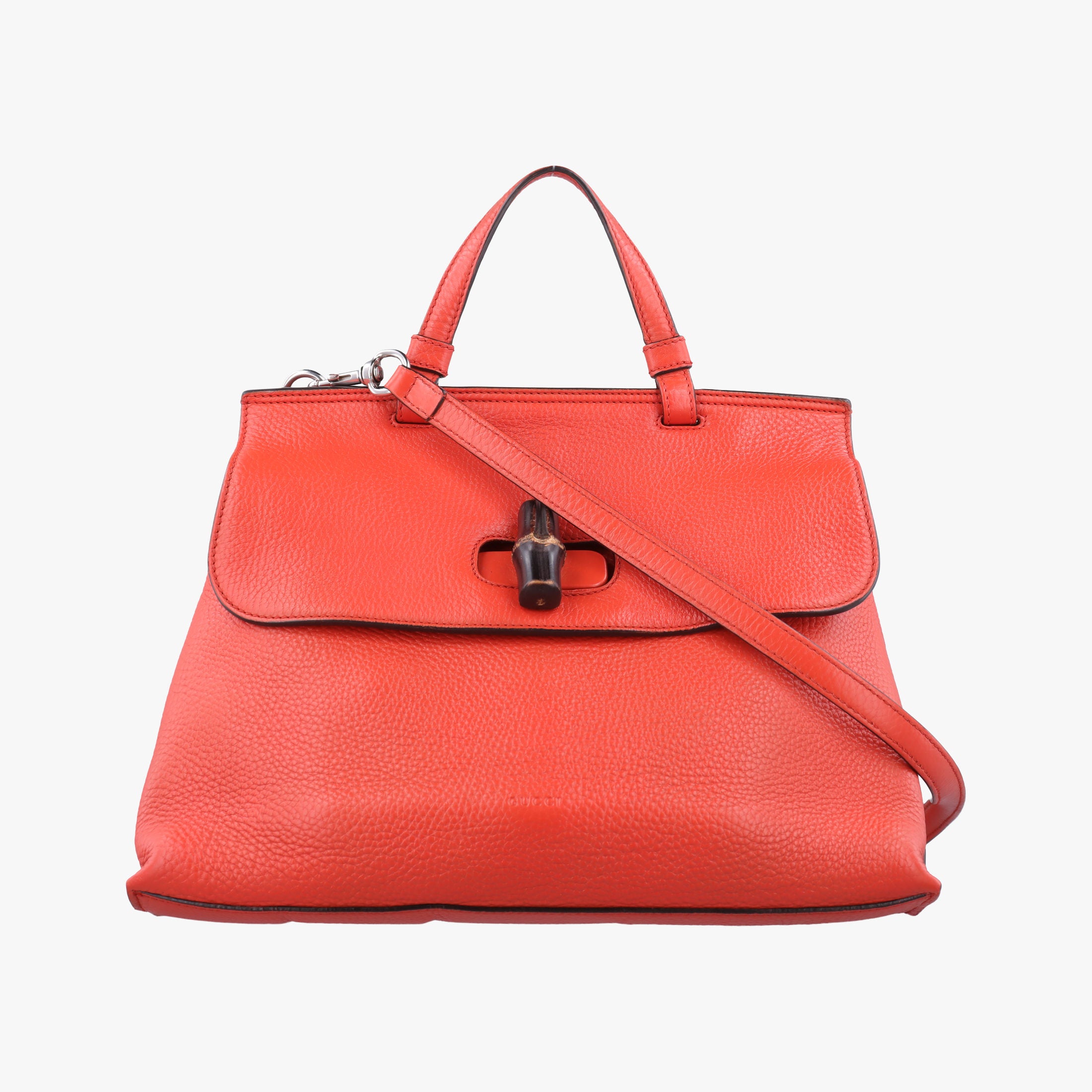 Secondhand Gucci Bamboo Daily Orange Leather 392013 shoulderbag | stylenewstar