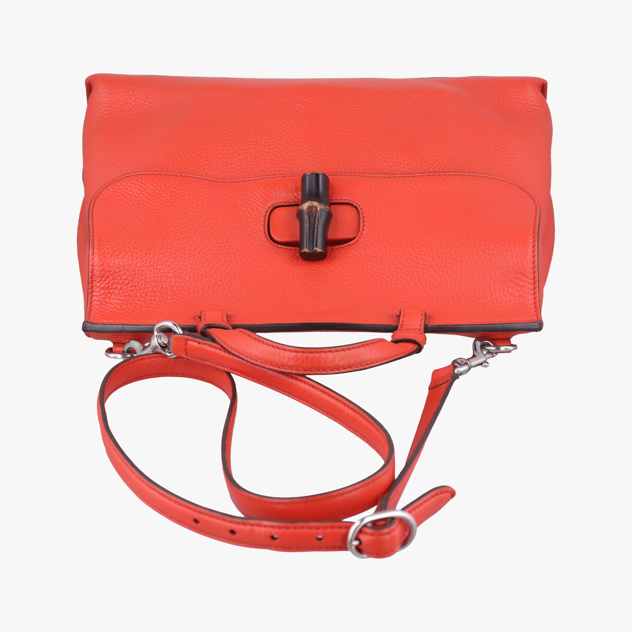 Secondhand Gucci Bamboo Daily Orange Leather 392013 shoulderbag | stylenewstar