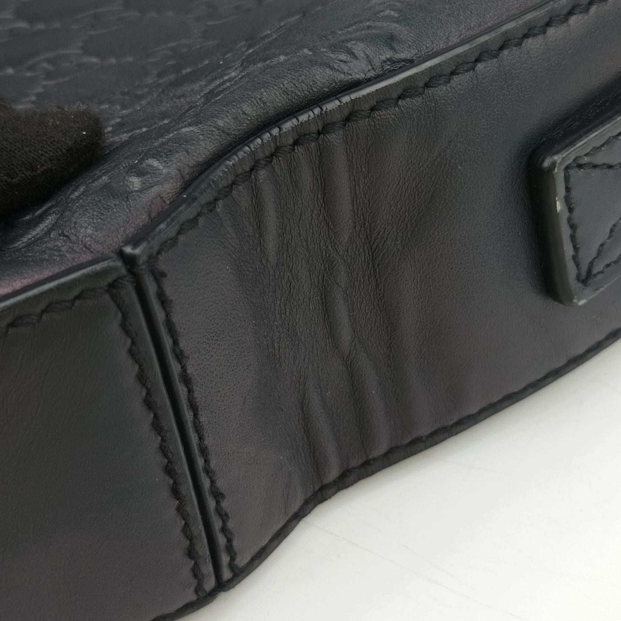 Secondhand Gucci Signature Navy Leather 428041 shoulderbag | stylenewstar