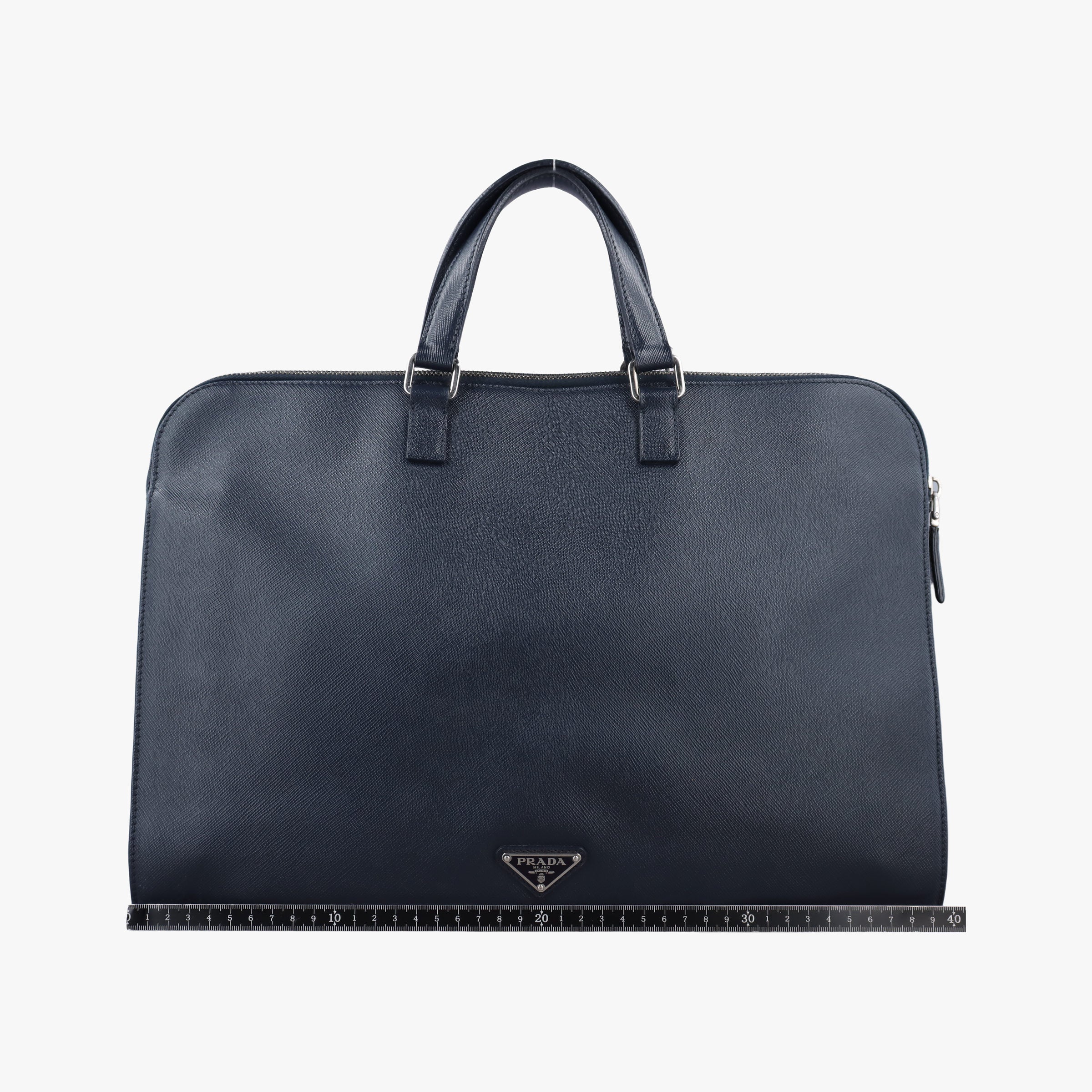Vintage Prada Triangle Logo Plate Navy Saffiano Leather  handbag | stylenewstar