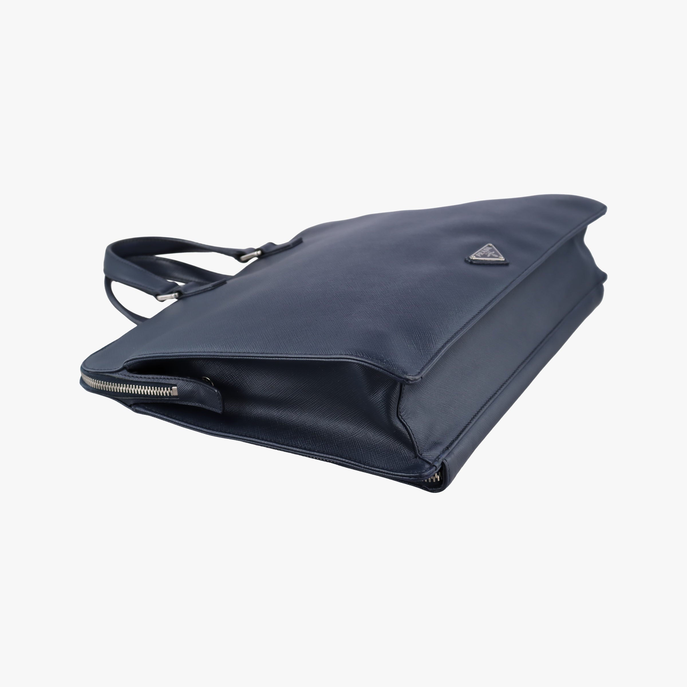 Vintage Prada Triangle Logo Plate Navy Saffiano Leather  handbag | stylenewstar