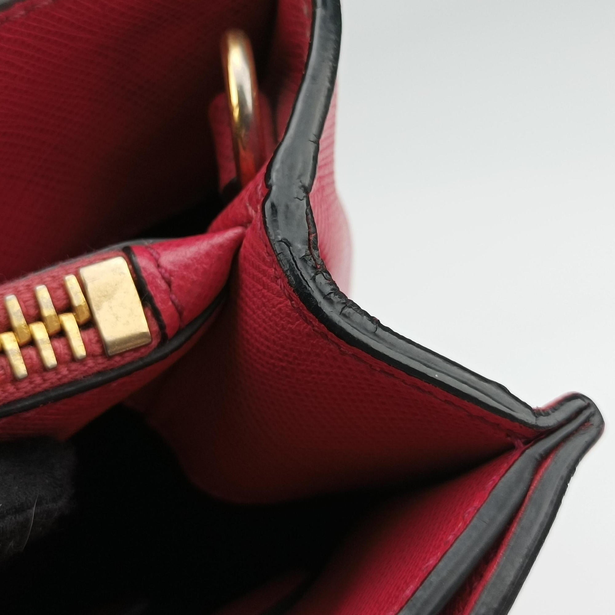 Pre-owned Prada Triple Pocket Tote Rose SAFFIANO Leather BN2606 shoulderbag | stylenewstar
