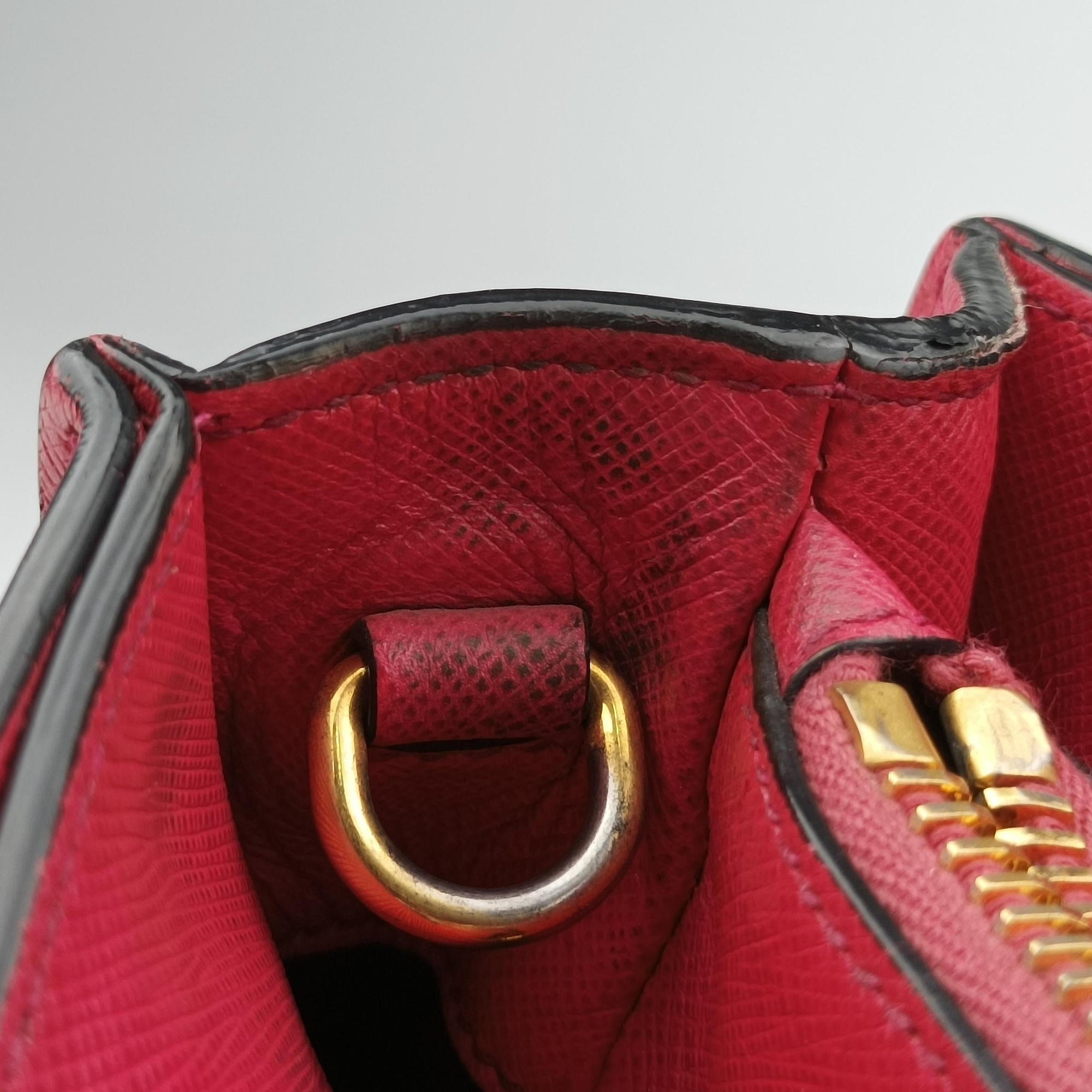 Pre-owned Prada Triple Pocket Tote Rose SAFFIANO Leather BN2606 shoulderbag | stylenewstar