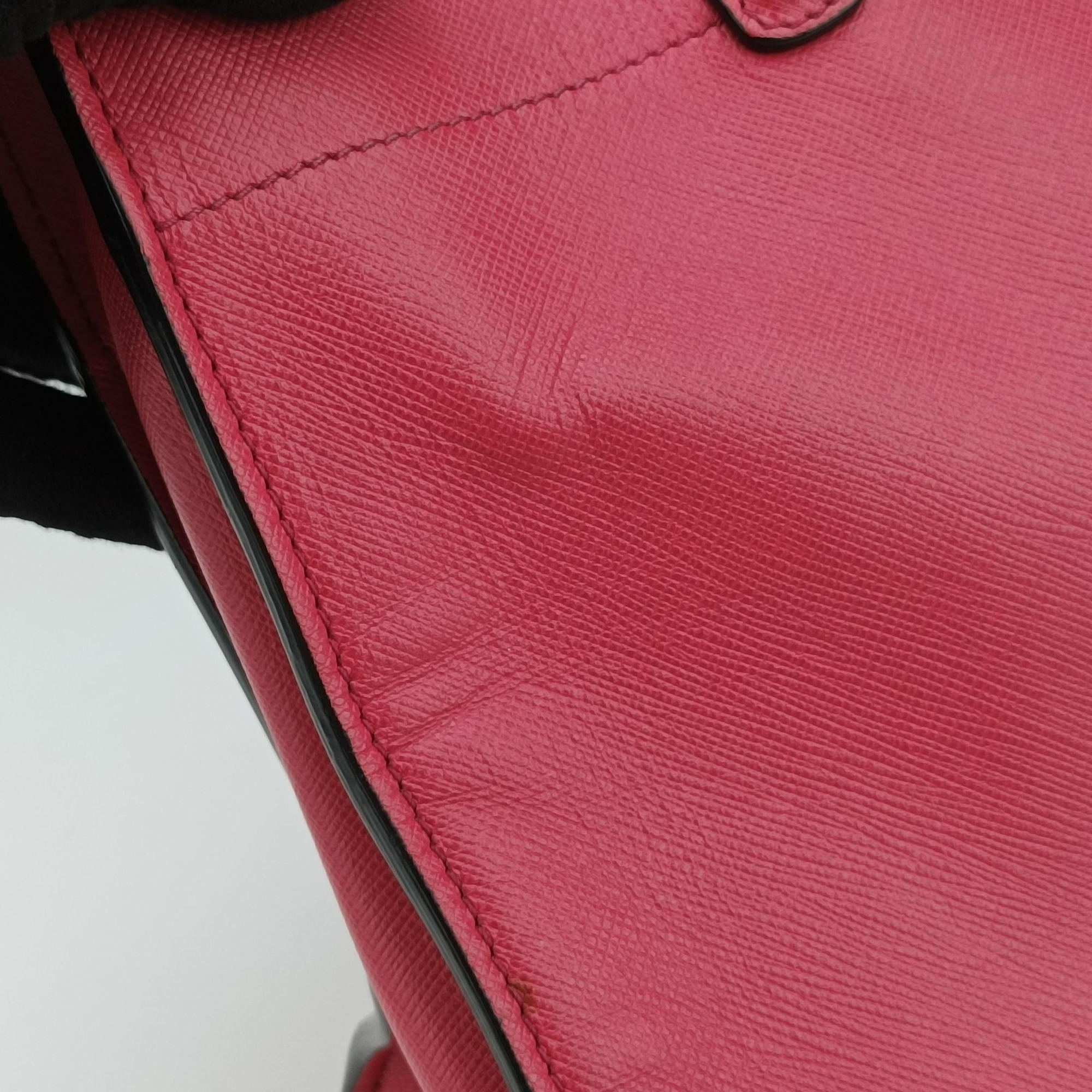 Pre-owned Prada Triple Pocket Tote Rose SAFFIANO Leather BN2606 shoulderbag | stylenewstar