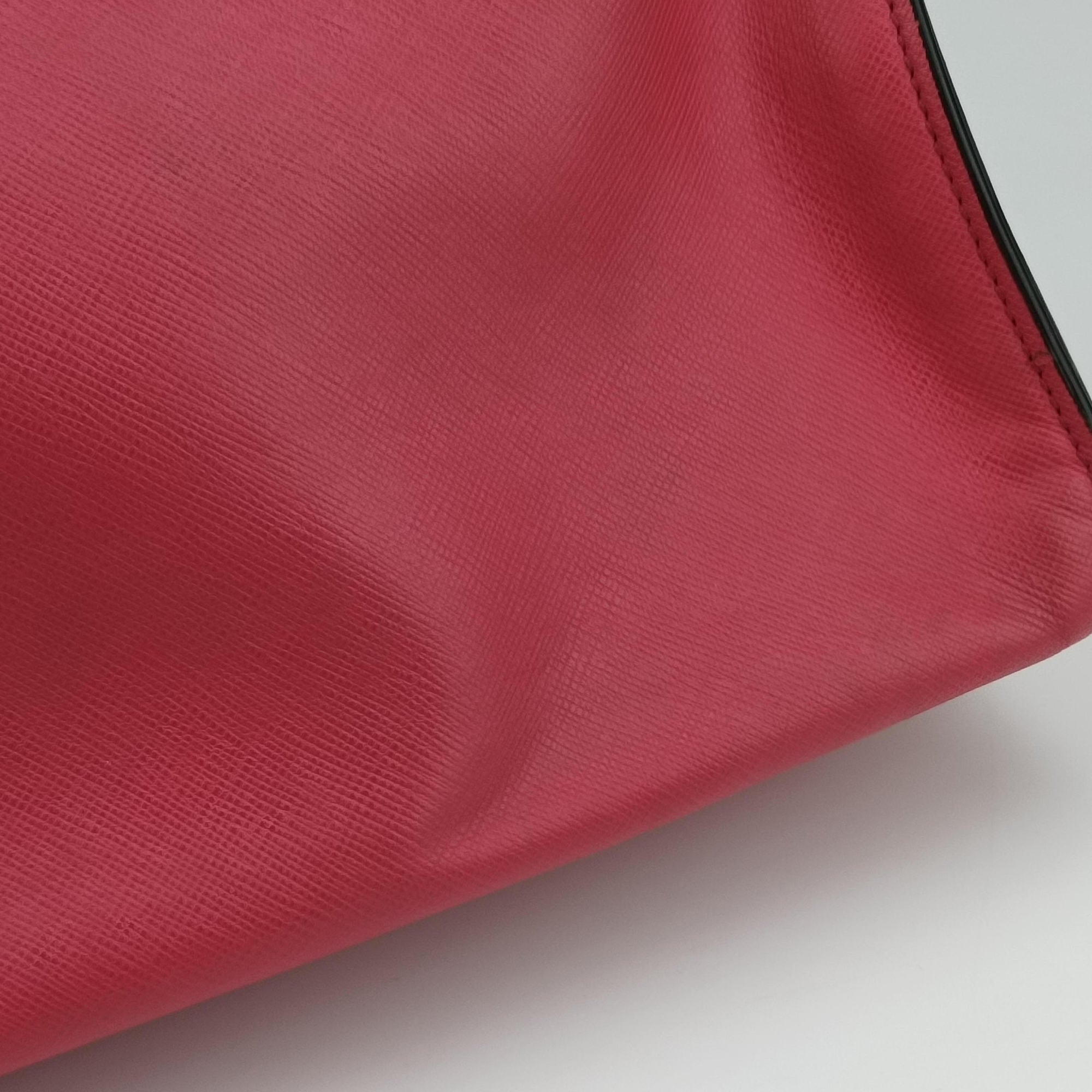 Pre-owned Prada Triple Pocket Tote Rose SAFFIANO Leather BN2606 shoulderbag | stylenewstar