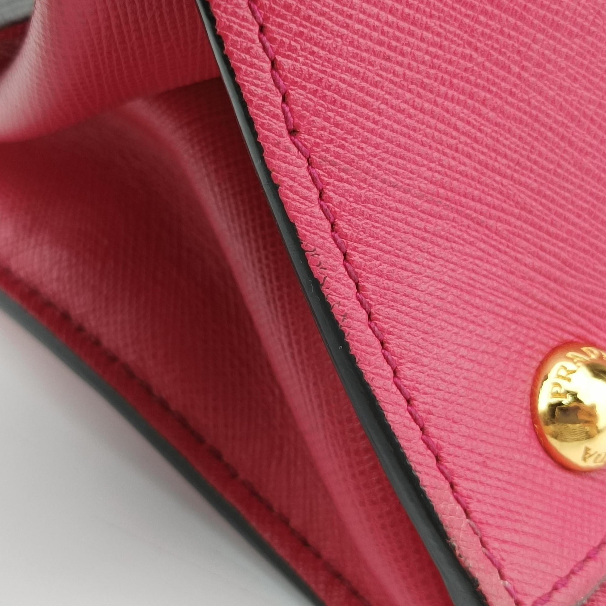 Pre-owned Prada Triple Pocket Tote Rose SAFFIANO Leather BN2606 shoulderbag | stylenewstar