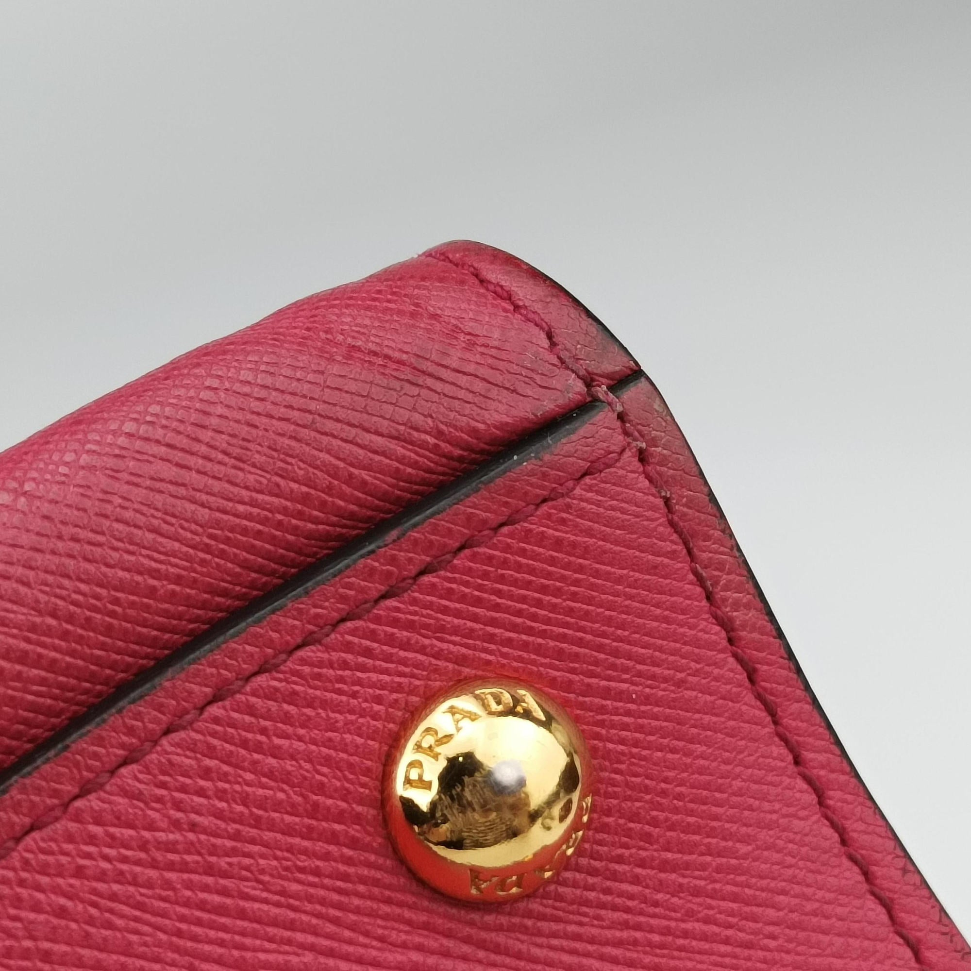 Pre-owned Prada Triple Pocket Tote Rose SAFFIANO Leather BN2606 shoulderbag | stylenewstar