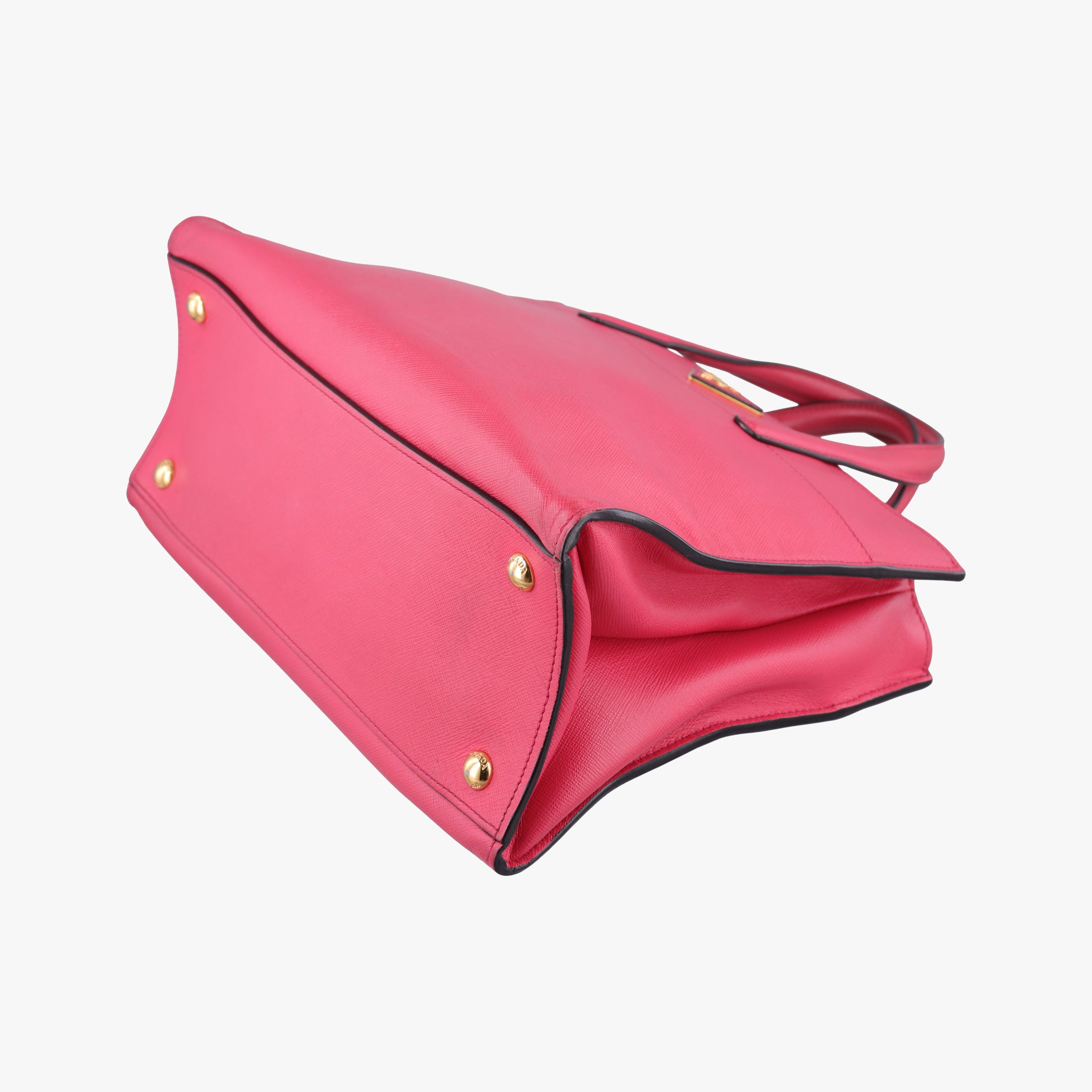 Pre-owned Prada Triple Pocket Tote Rose SAFFIANO Leather BN2606 shoulderbag | stylenewstar