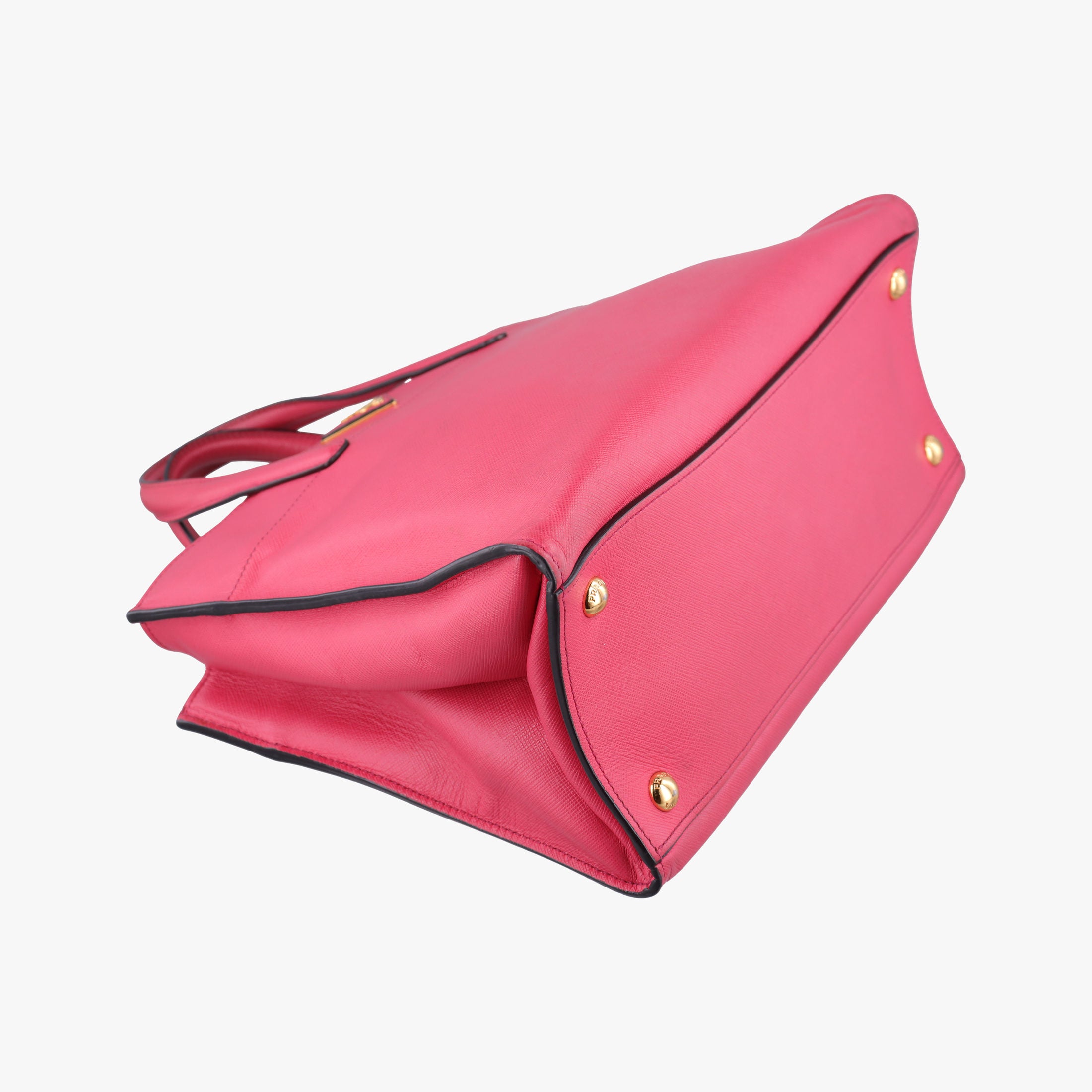 Pre-owned Prada Triple Pocket Tote Rose SAFFIANO Leather BN2606 shoulderbag | stylenewstar