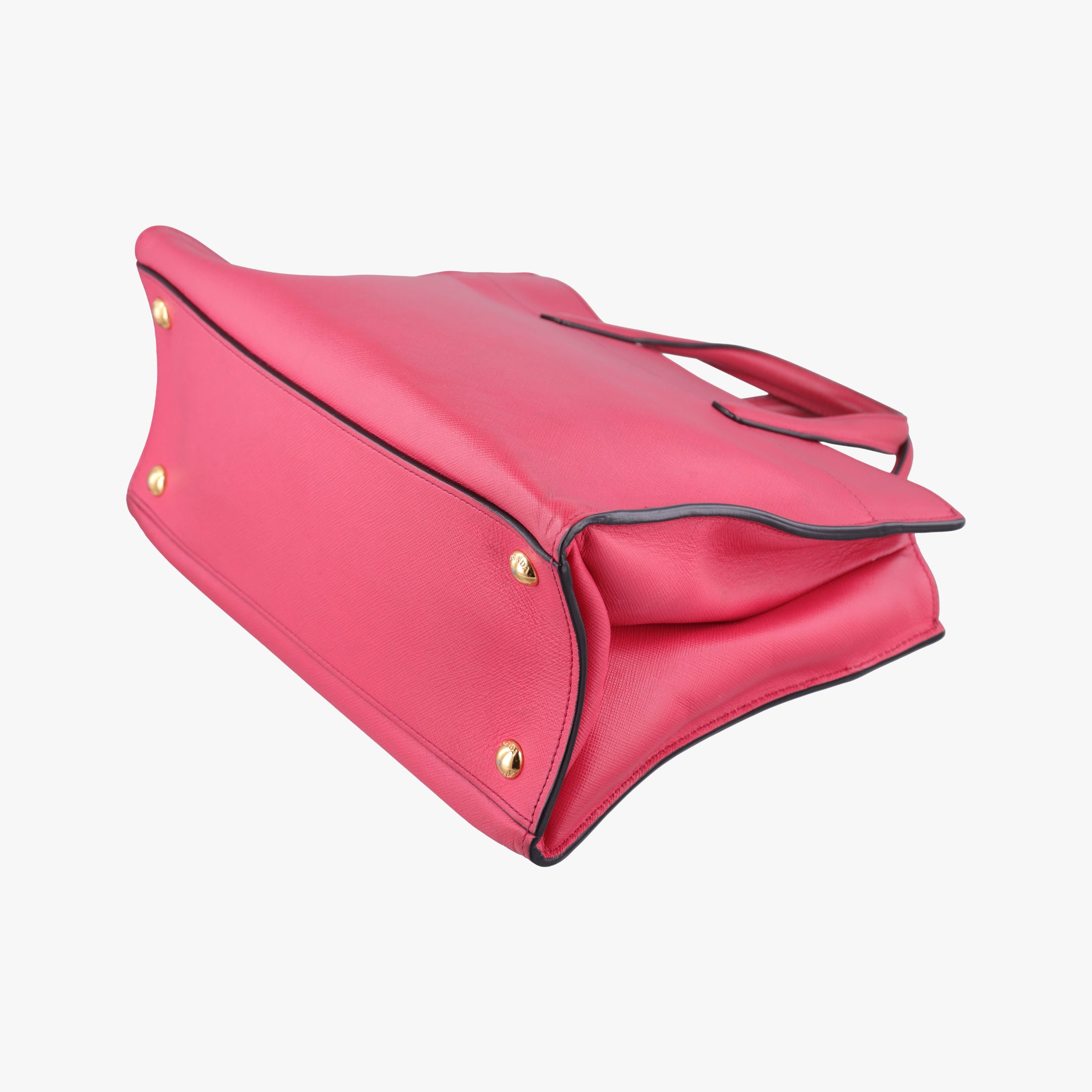 Pre-owned Prada Triple Pocket Tote Rose SAFFIANO Leather BN2606 shoulderbag | stylenewstar