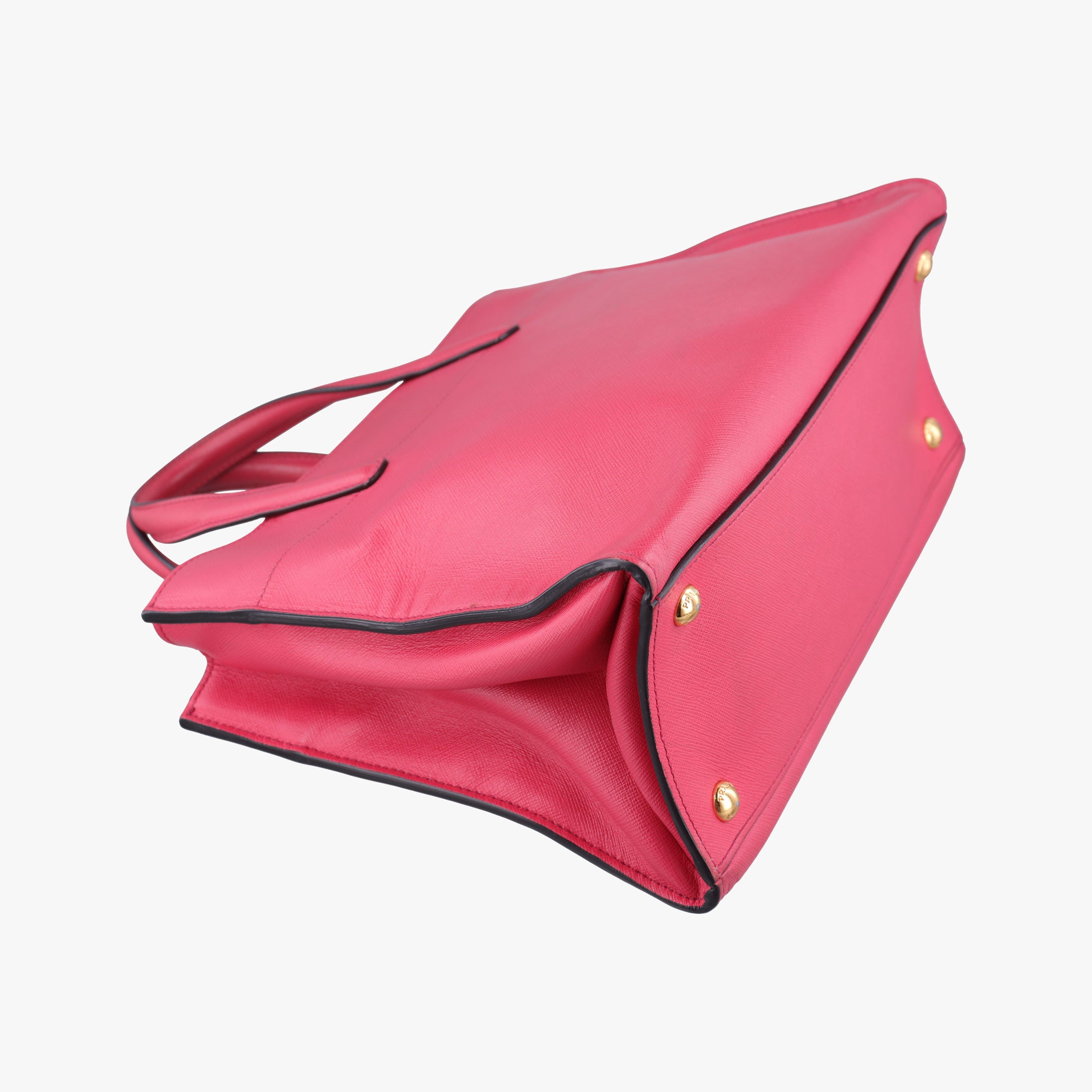 Pre-owned Prada Triple Pocket Tote Rose SAFFIANO Leather BN2606 shoulderbag | stylenewstar