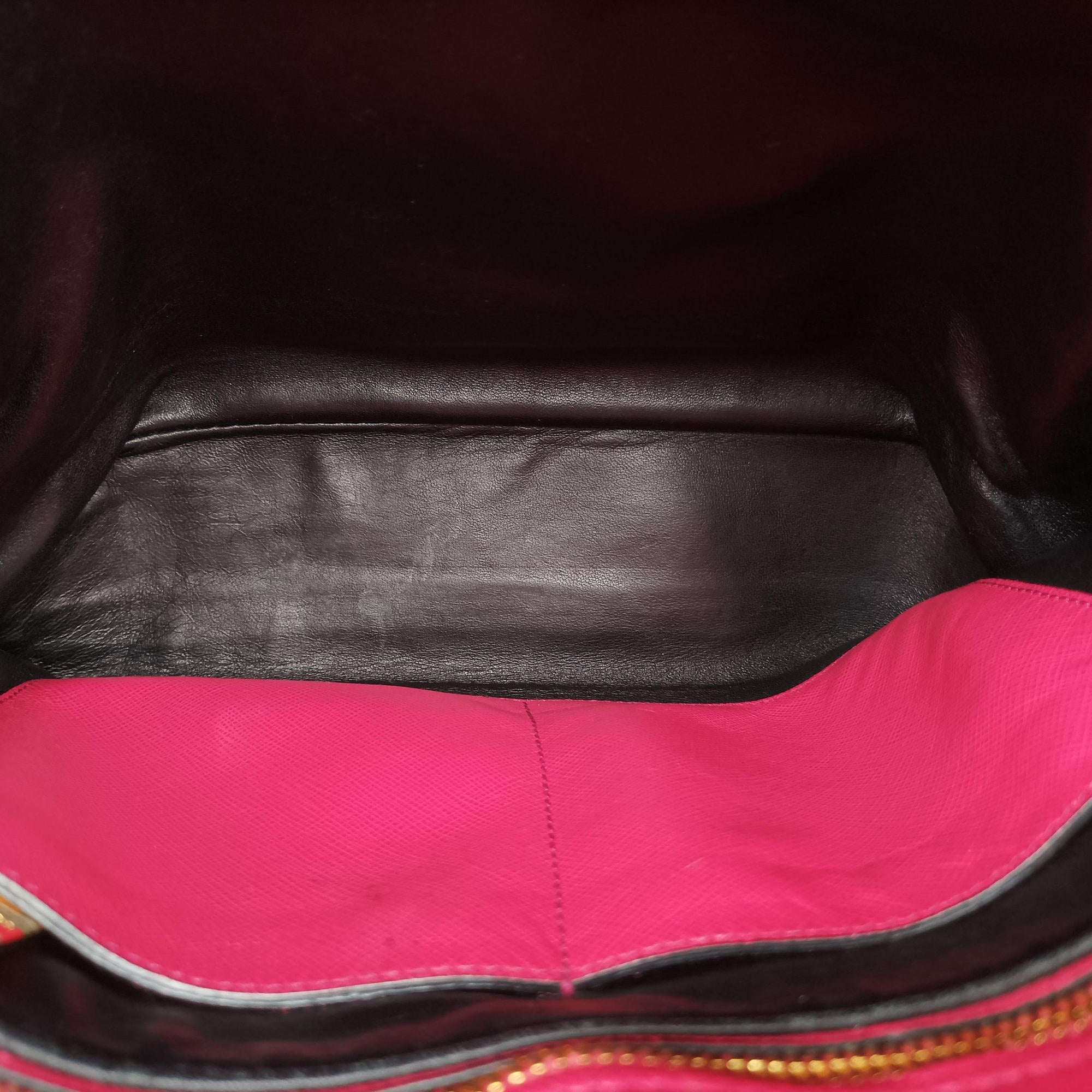Pre-owned Prada Triple Pocket Tote Rose SAFFIANO Leather BN2606 shoulderbag | stylenewstar