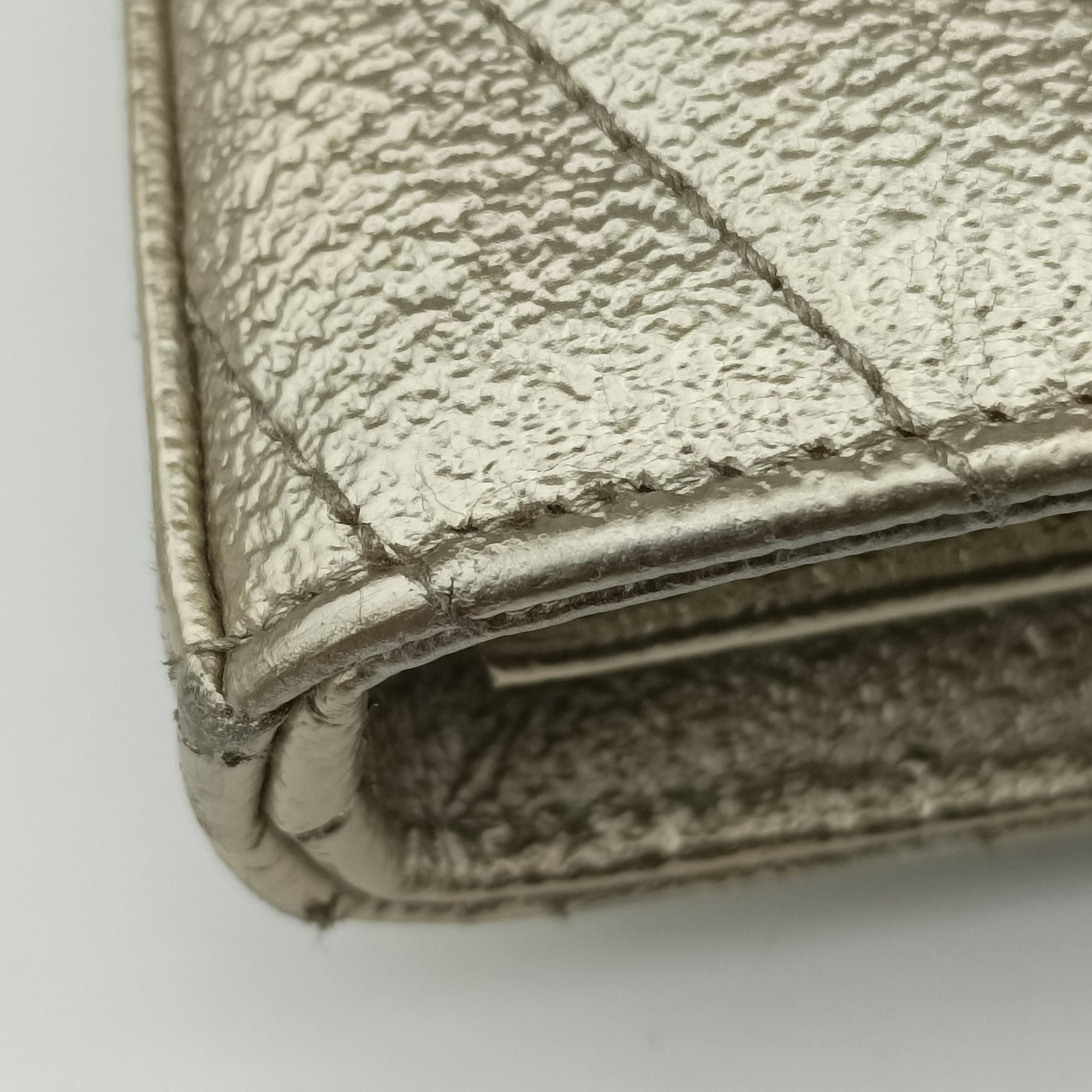 Pre-owned Yves Saint Laurent Cassandra Envelope Golden leather 377828 shoulderbag | stylenewstar