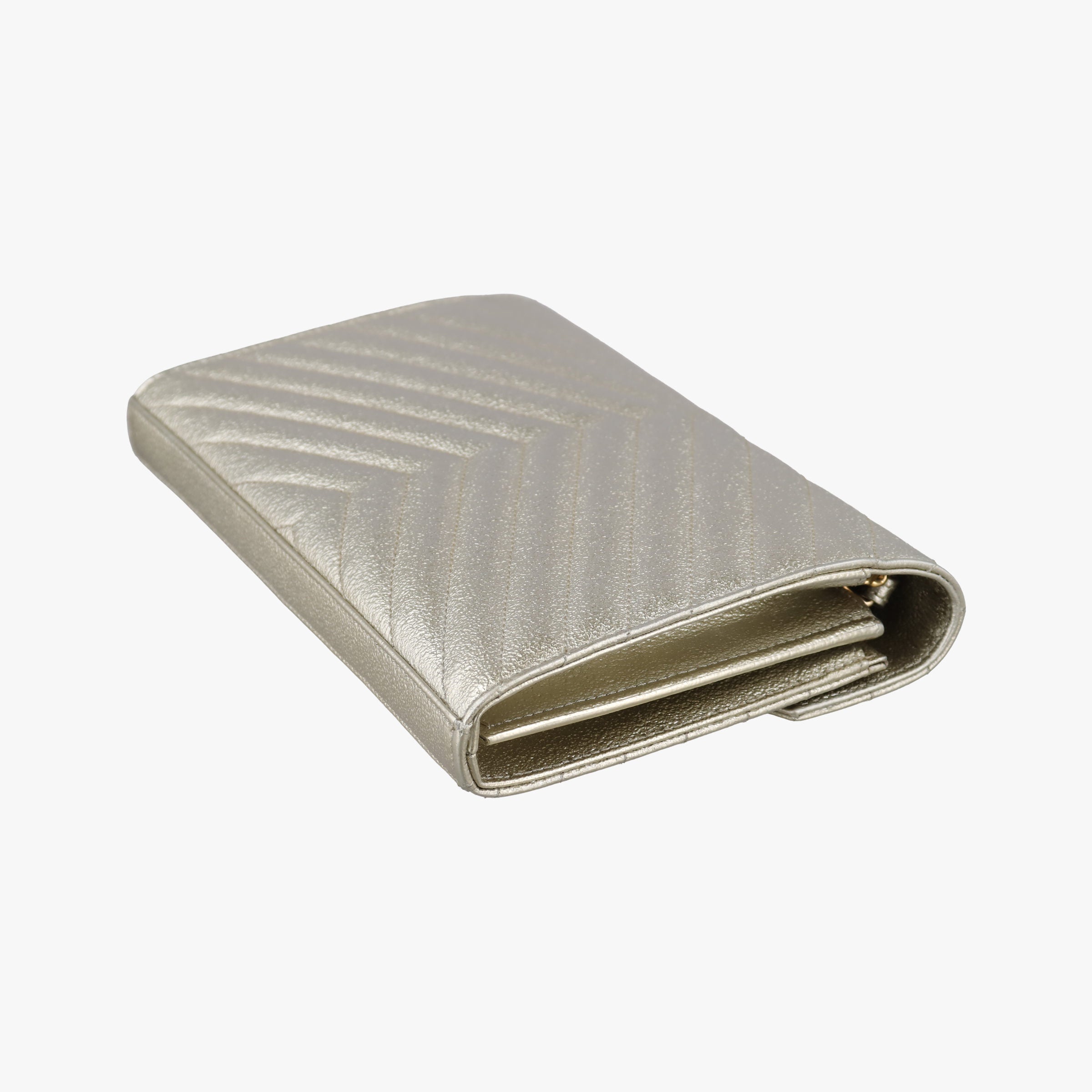 Pre-owned Yves Saint Laurent Cassandra Envelope Golden leather 377828 shoulderbag | stylenewstar