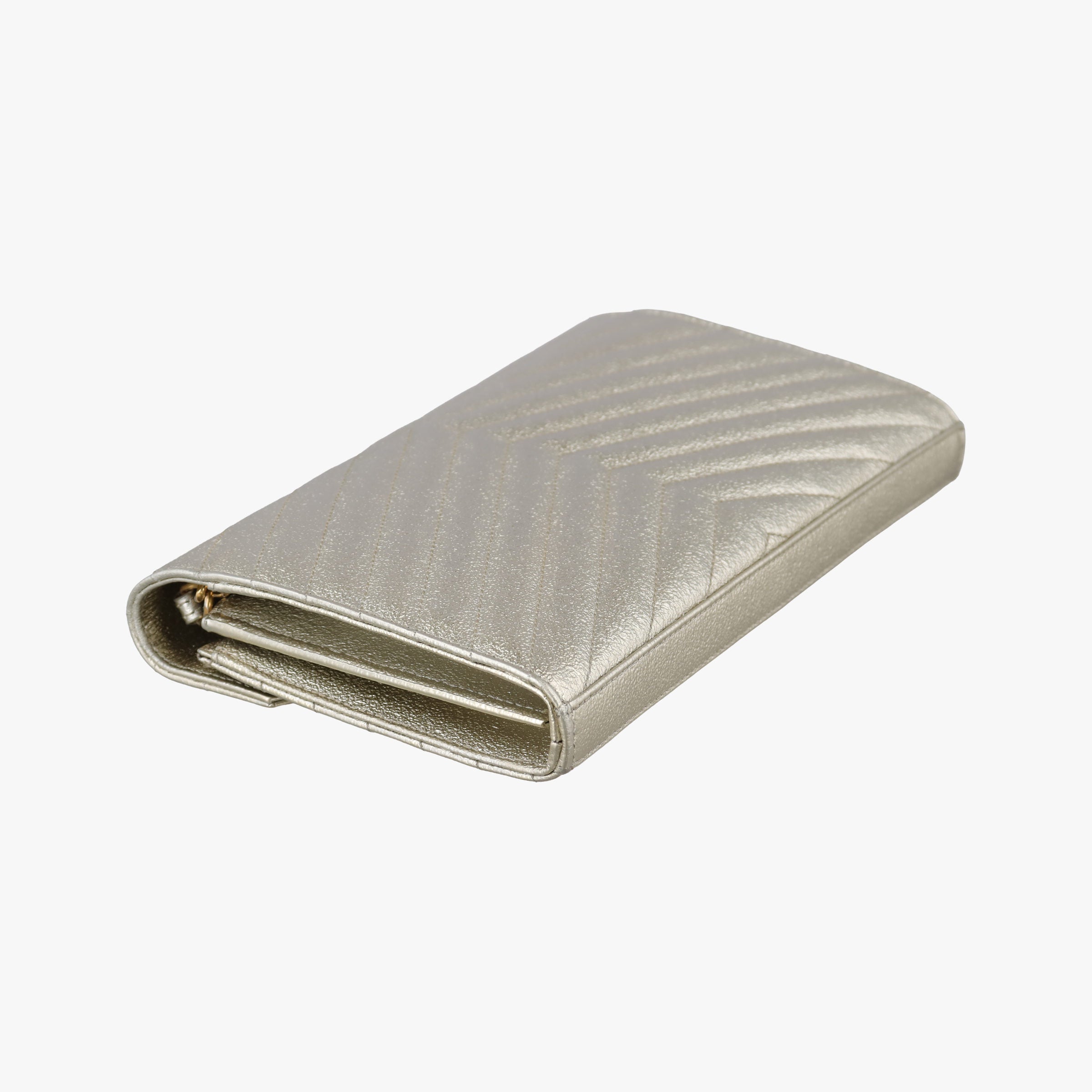 Pre-owned Yves Saint Laurent Cassandra Envelope Golden leather 377828 shoulderbag | stylenewstar