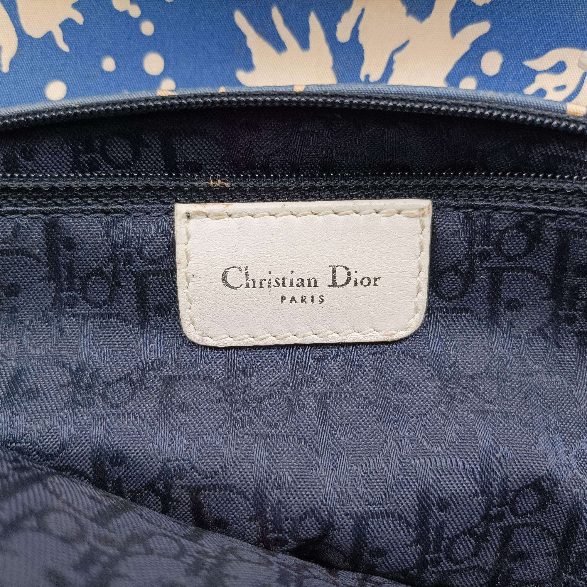 Vintage Christian Dior Vintage Surf Chick Blue x multi canvas x leather  shoulderbag | stylenewstar