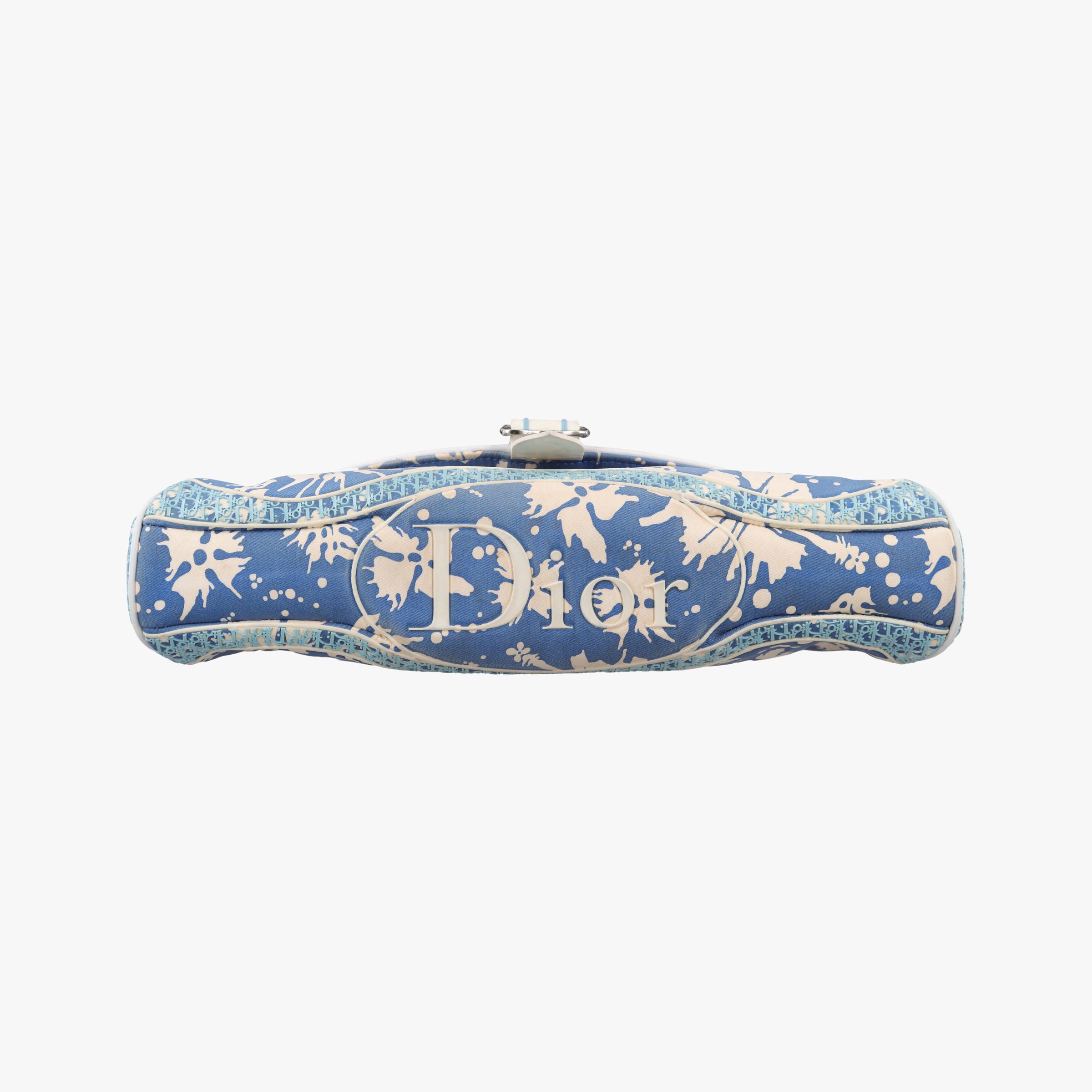 Vintage Christian Dior Vintage Surf Chick Blue x multi canvas x leather  shoulderbag | stylenewstar