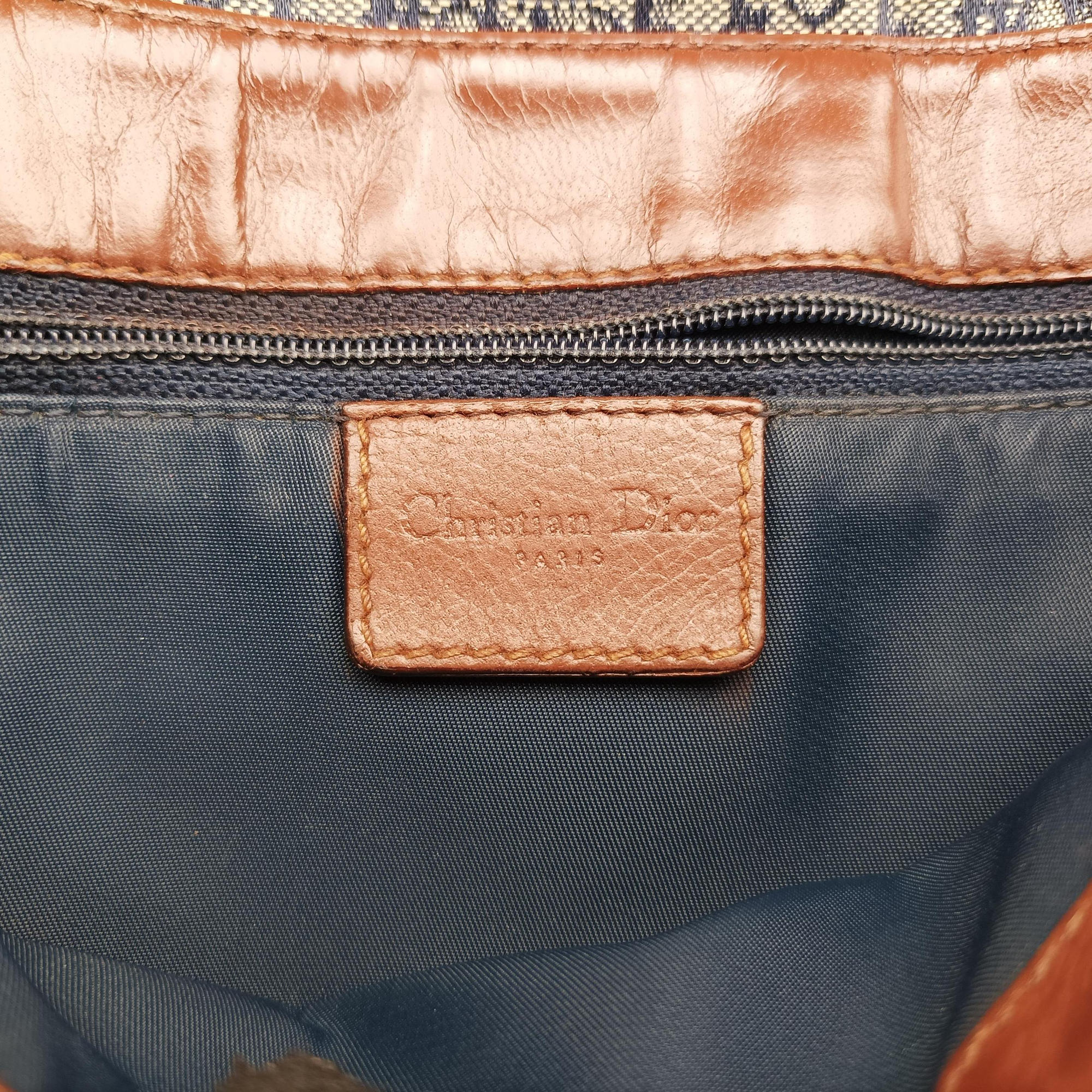 Pre-owned Christian Dior Street Chic Brown×blue canvasxleather  shoulderbag | stylenewstar