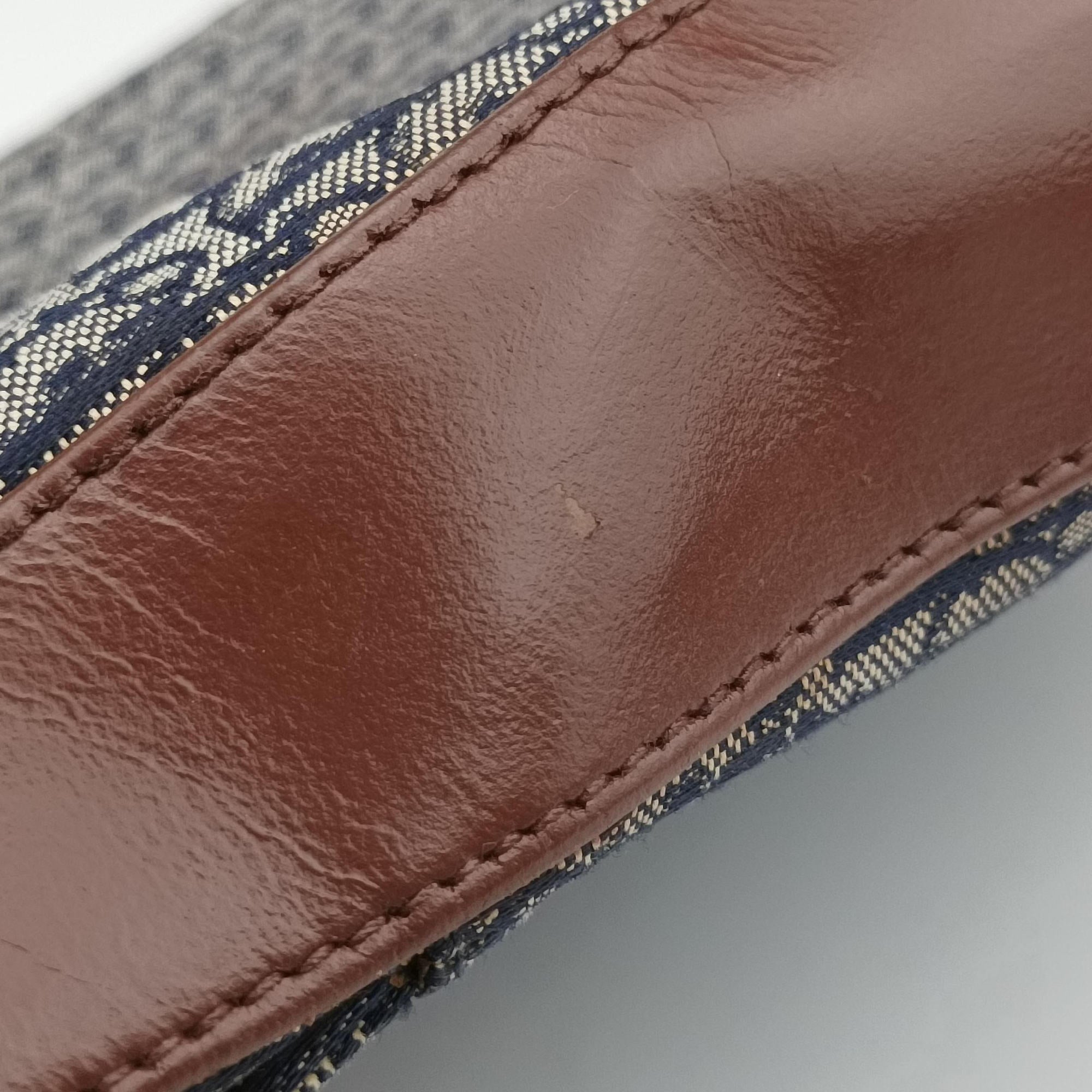 Pre-owned Christian Dior Street Chic Brown×blue canvasxleather  shoulderbag | stylenewstar
