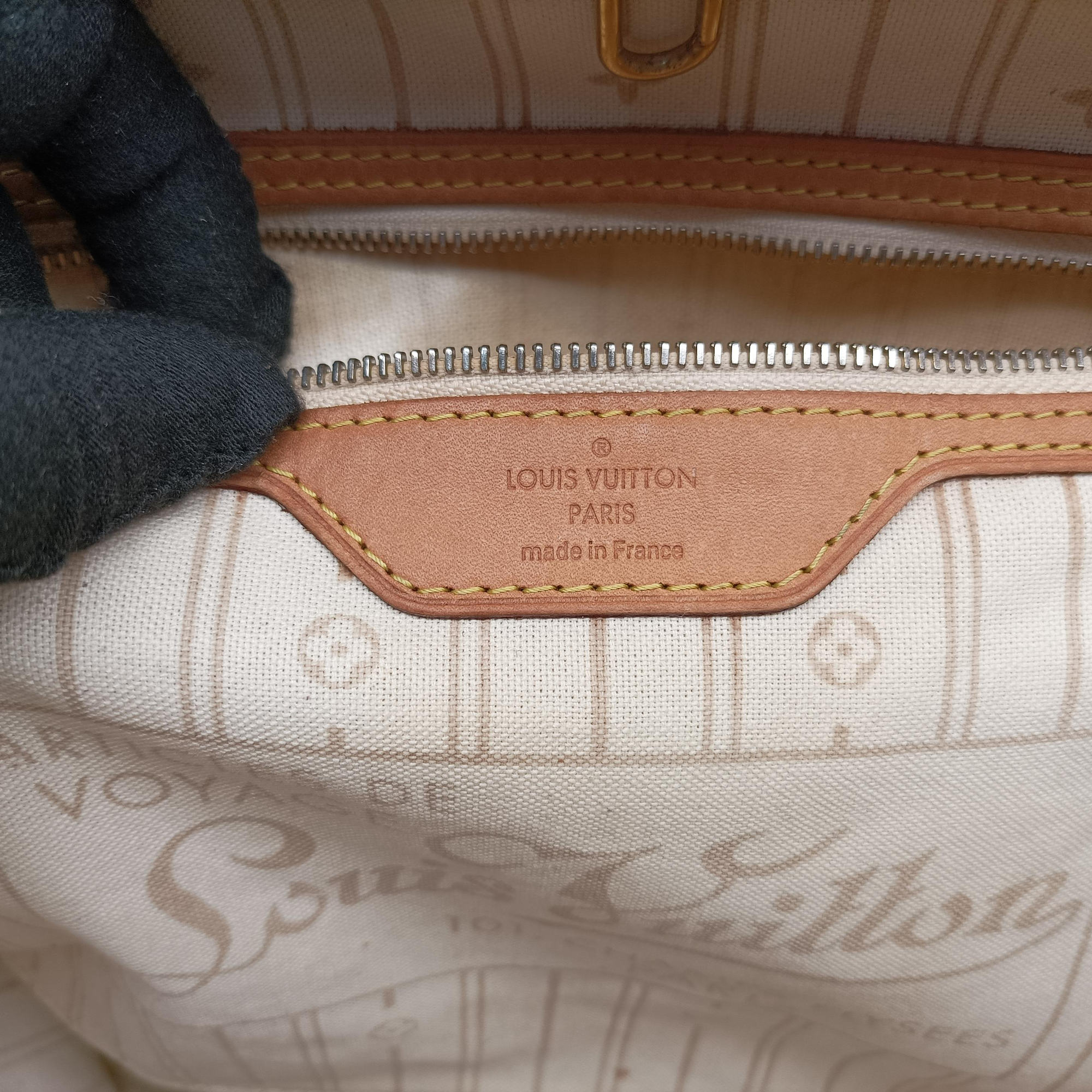 Pre-owned Louis Vuitton Neverfull MM Azur Damier Canvas N51107 handbag | stylenewstar