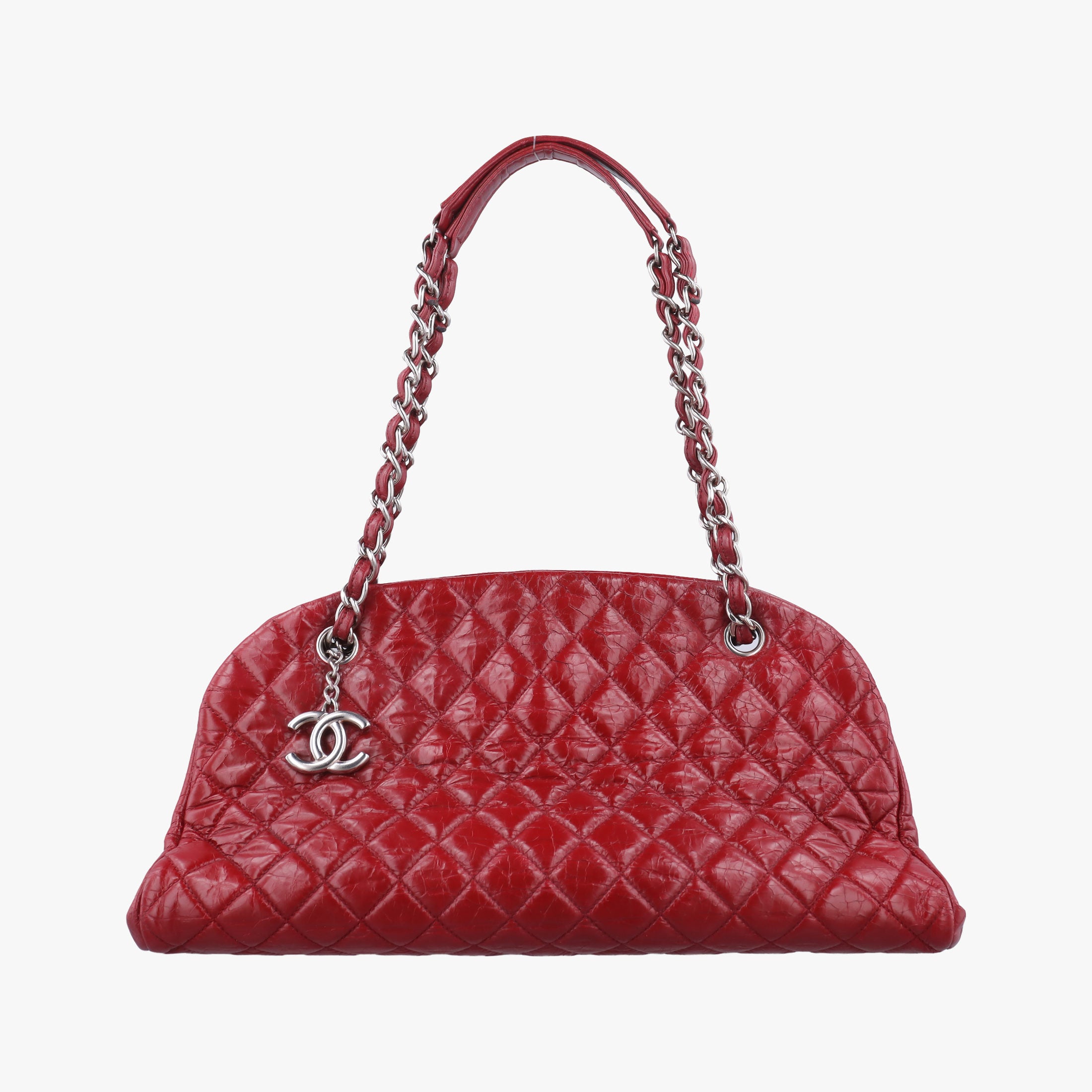 Pre-owned Chanel Mademoiselle Bowling Red lambskin A66869 shoulderbag | stylenewstar