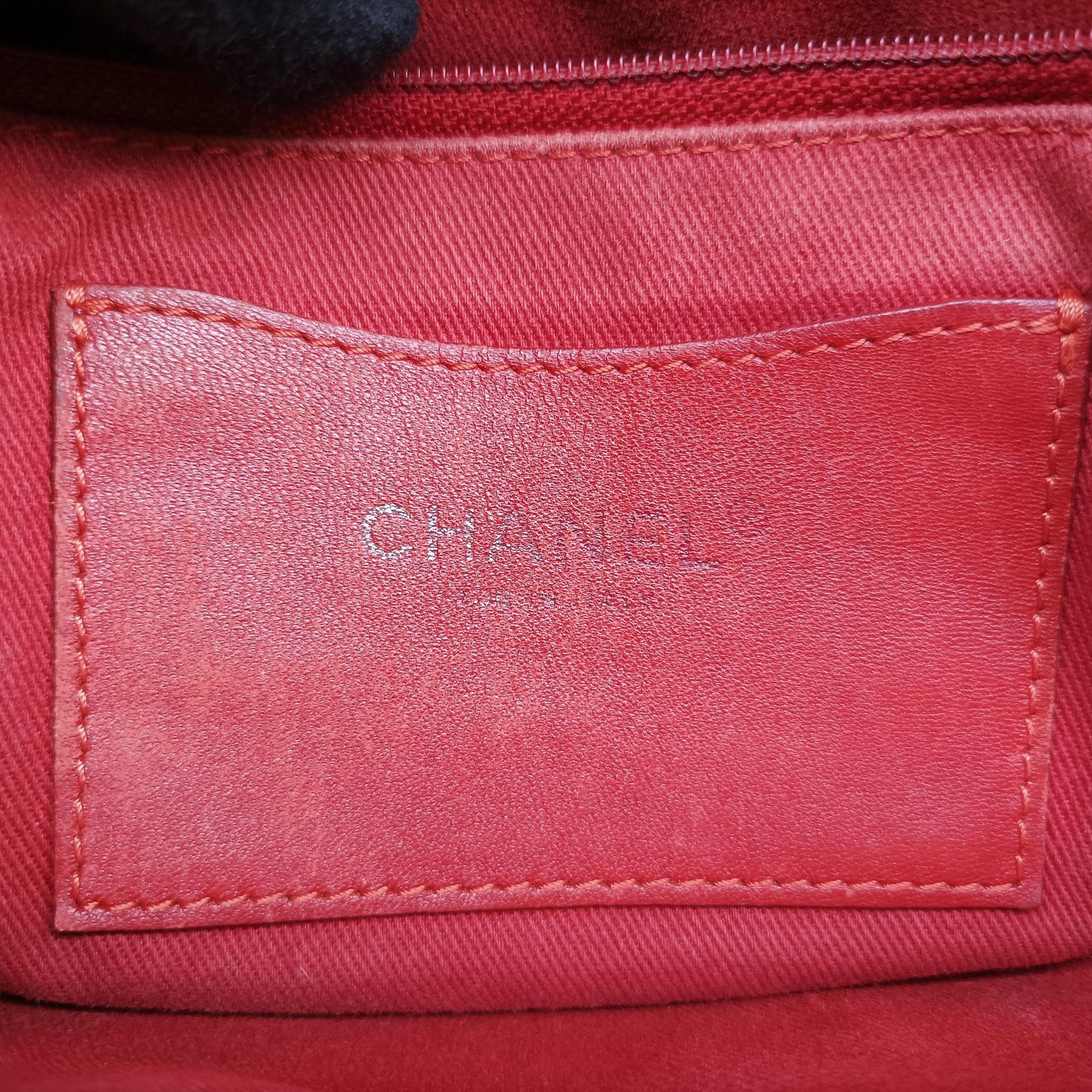 Pre-owned Chanel Mademoiselle Bowling Red lambskin A66869 shoulderbag | stylenewstar