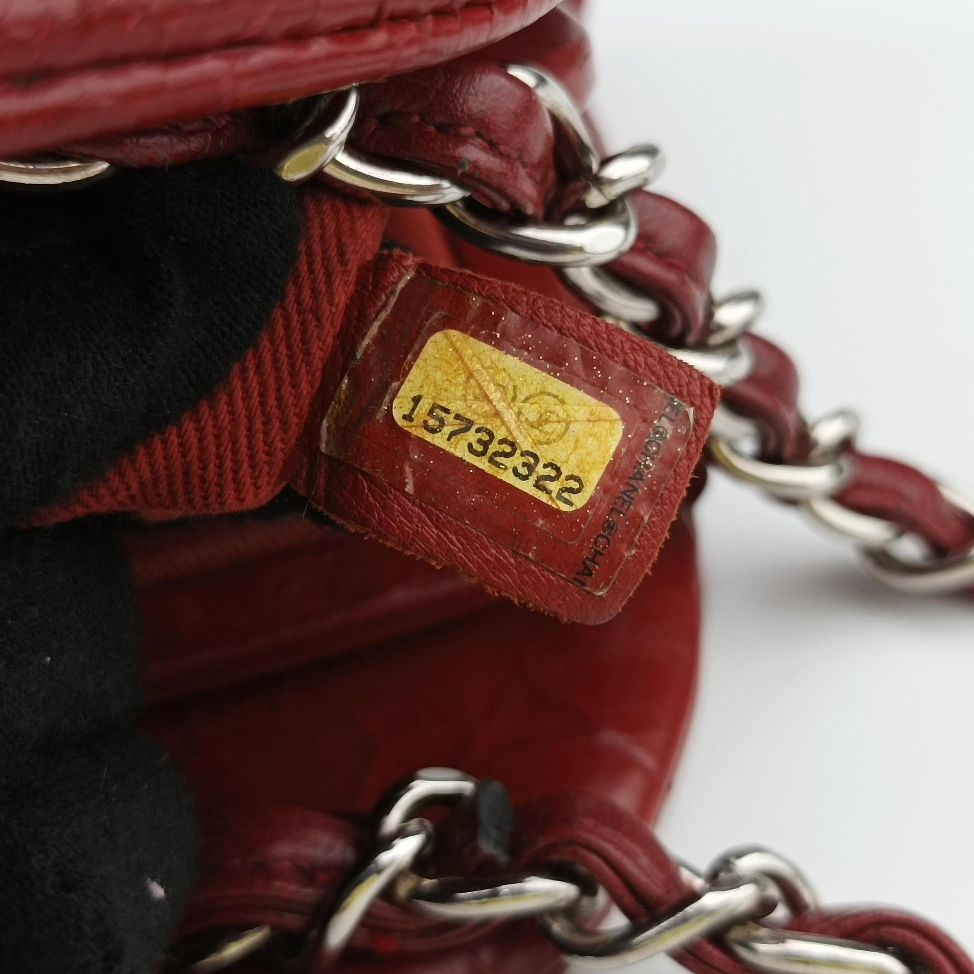 Pre-owned Chanel Mademoiselle Bowling Red lambskin A66869 shoulderbag | stylenewstar