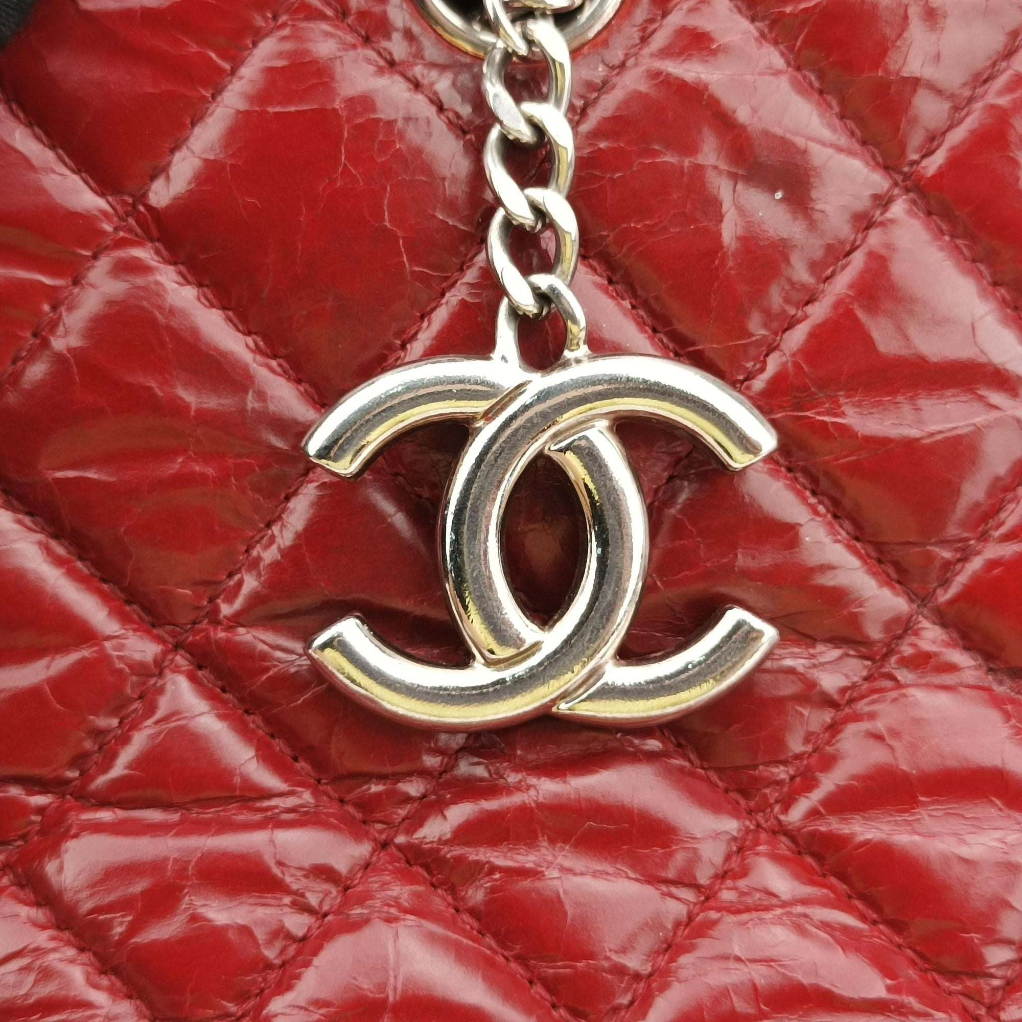 Pre-owned Chanel Mademoiselle Bowling Red lambskin A66869 shoulderbag | stylenewstar
