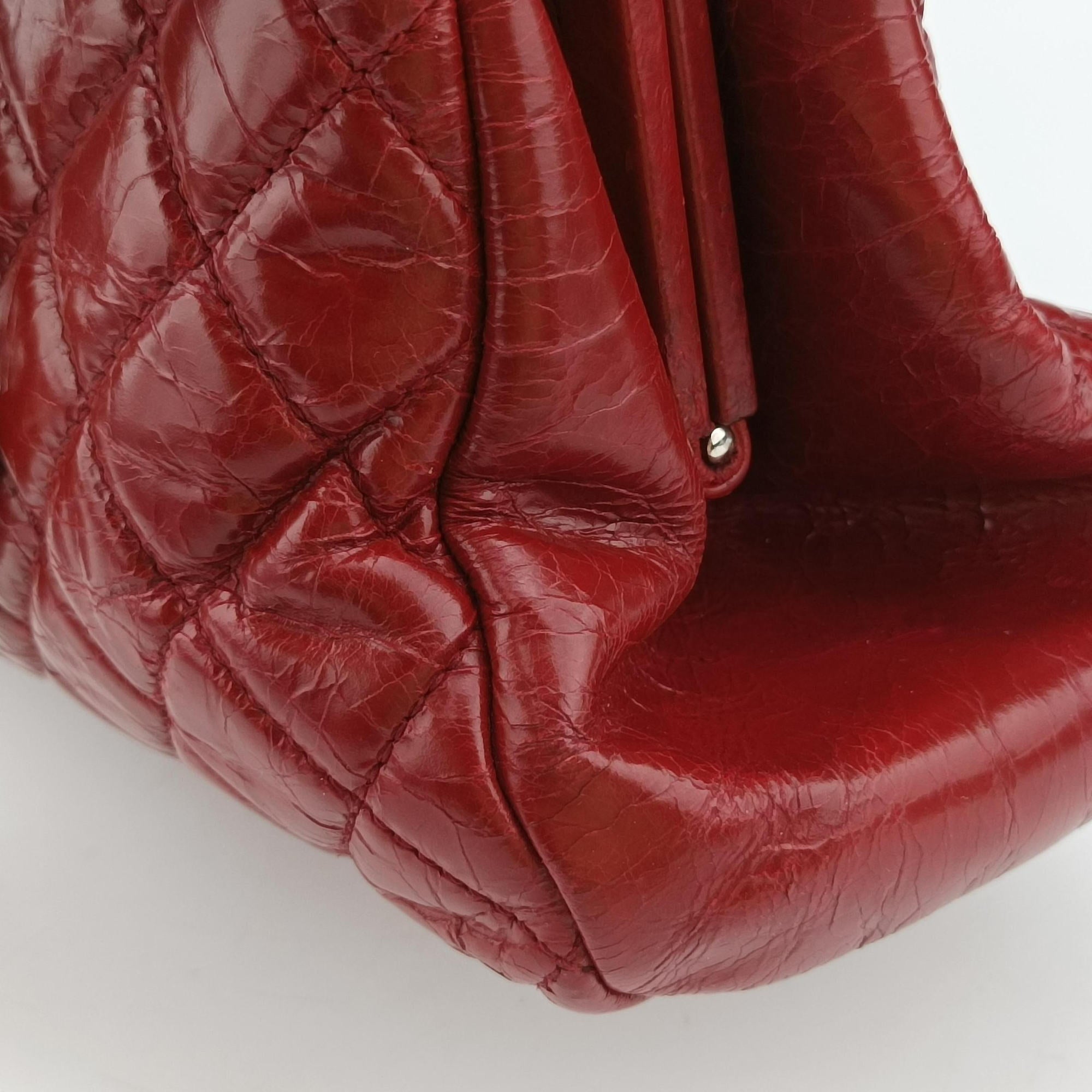 Pre-owned Chanel Mademoiselle Bowling Red lambskin A66869 shoulderbag | stylenewstar