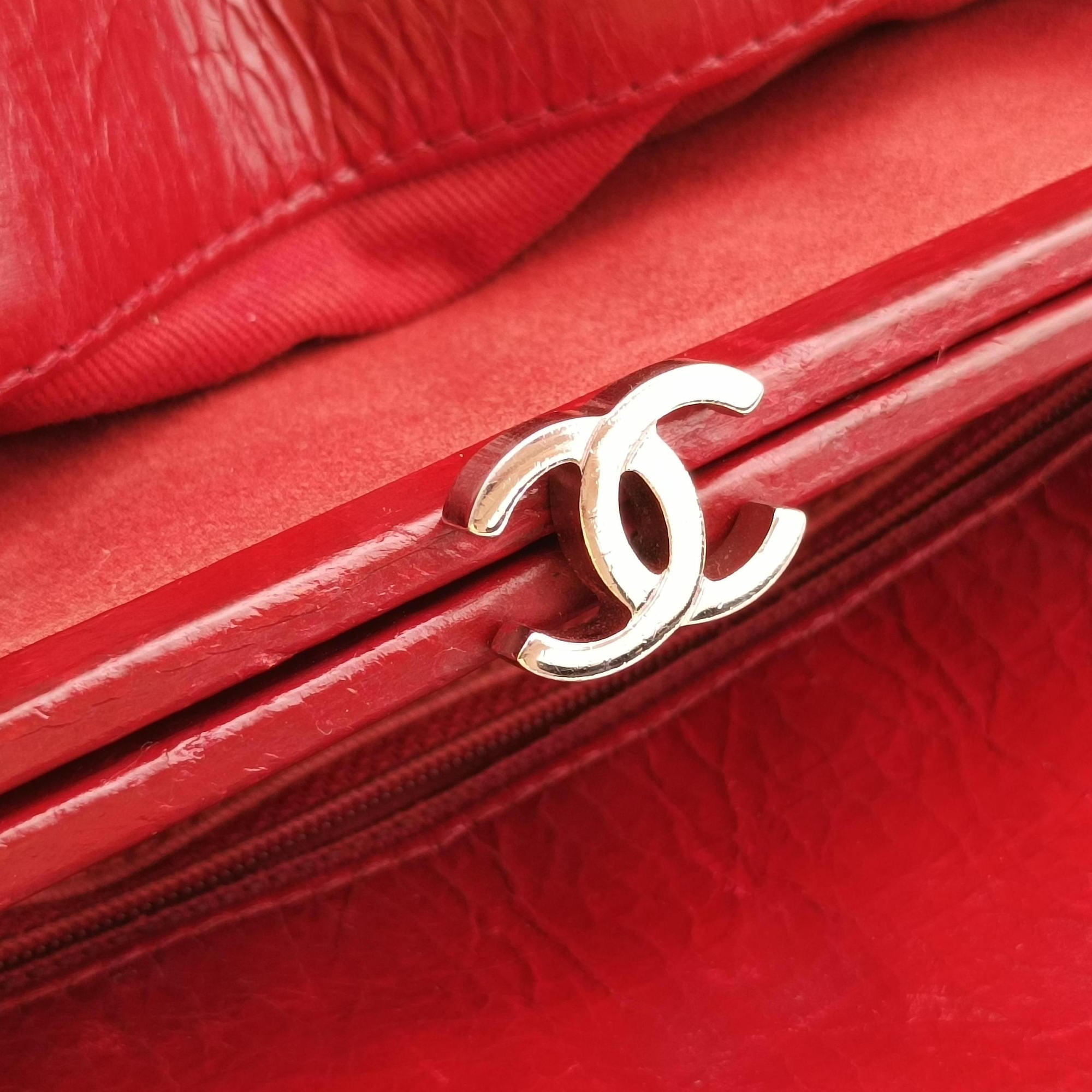Pre-owned Chanel Mademoiselle Bowling Red lambskin A66869 shoulderbag | stylenewstar