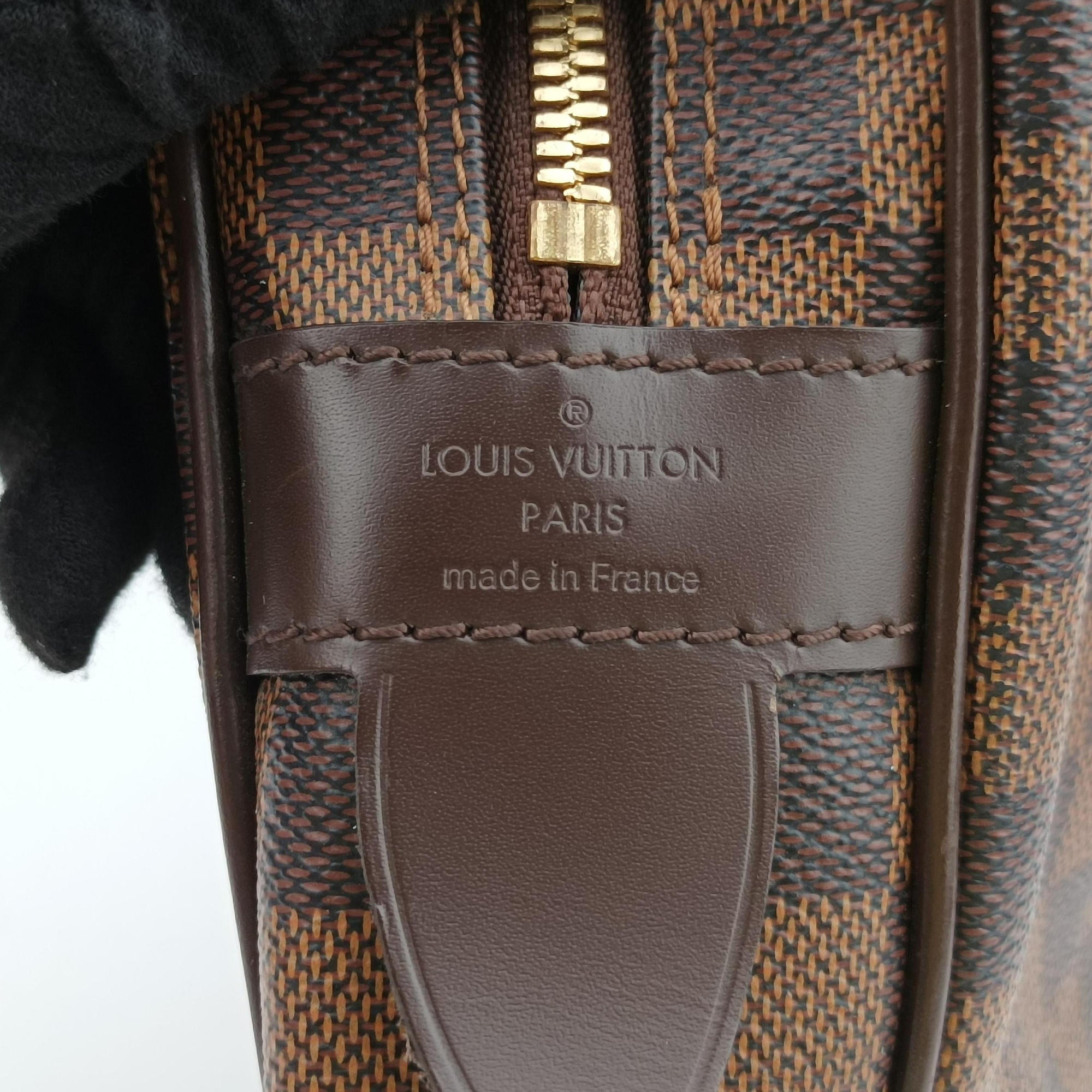Pre-owned Louis Vuitton Porte Documents Voyage EBENE Damier Canvas N41124 handbag | stylenewstar