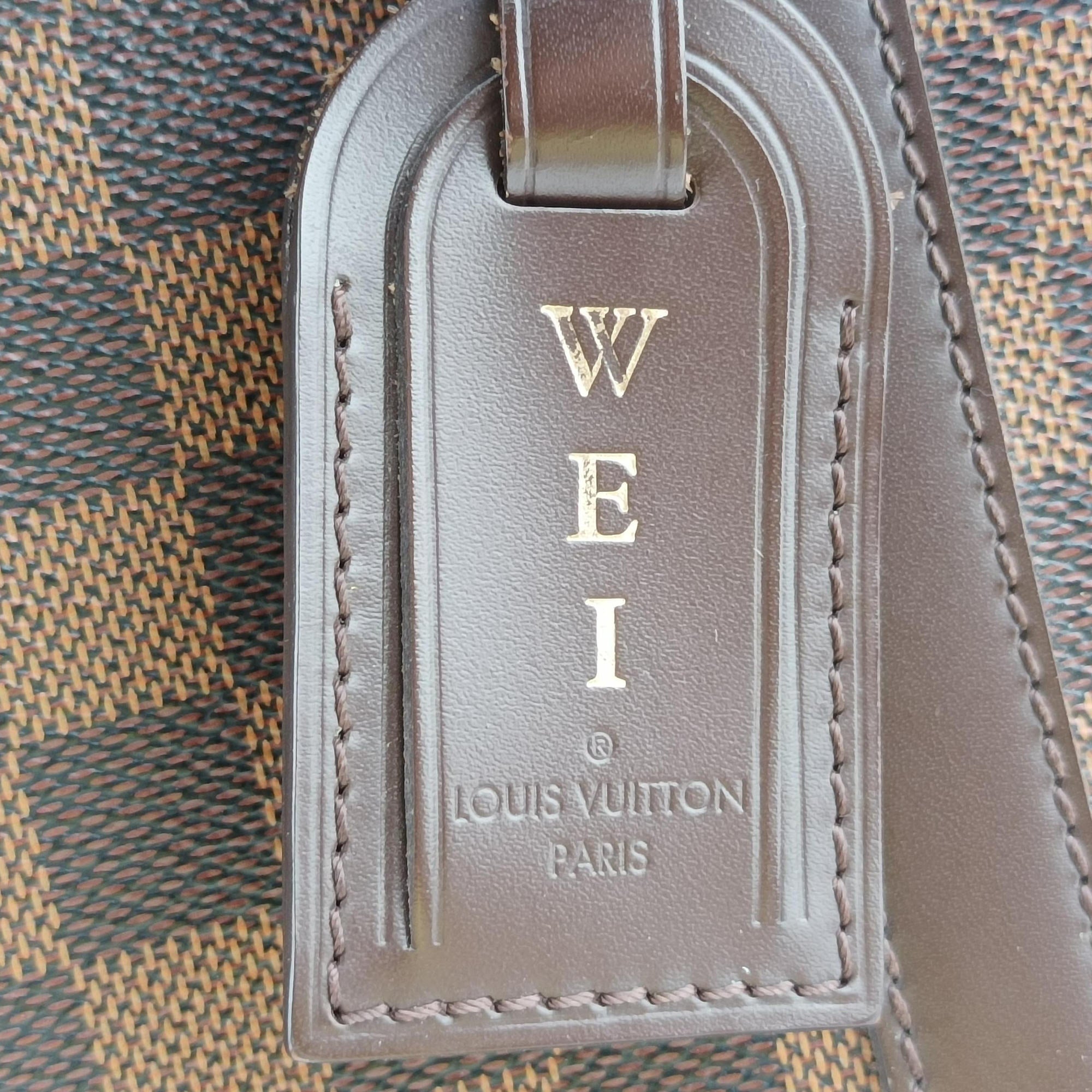 Pre-owned Louis Vuitton Porte Documents Voyage EBENE Damier Canvas N41124 handbag | stylenewstar