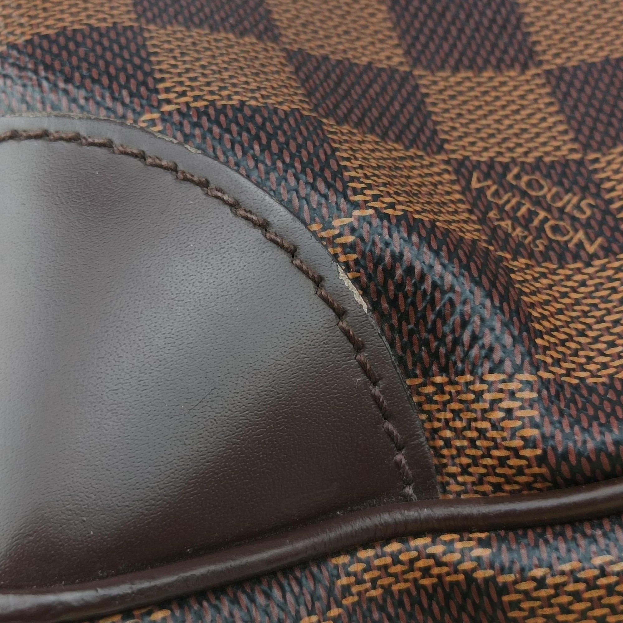 Pre-owned Louis Vuitton Porte Documents Voyage EBENE Damier Canvas N41124 handbag | stylenewstar