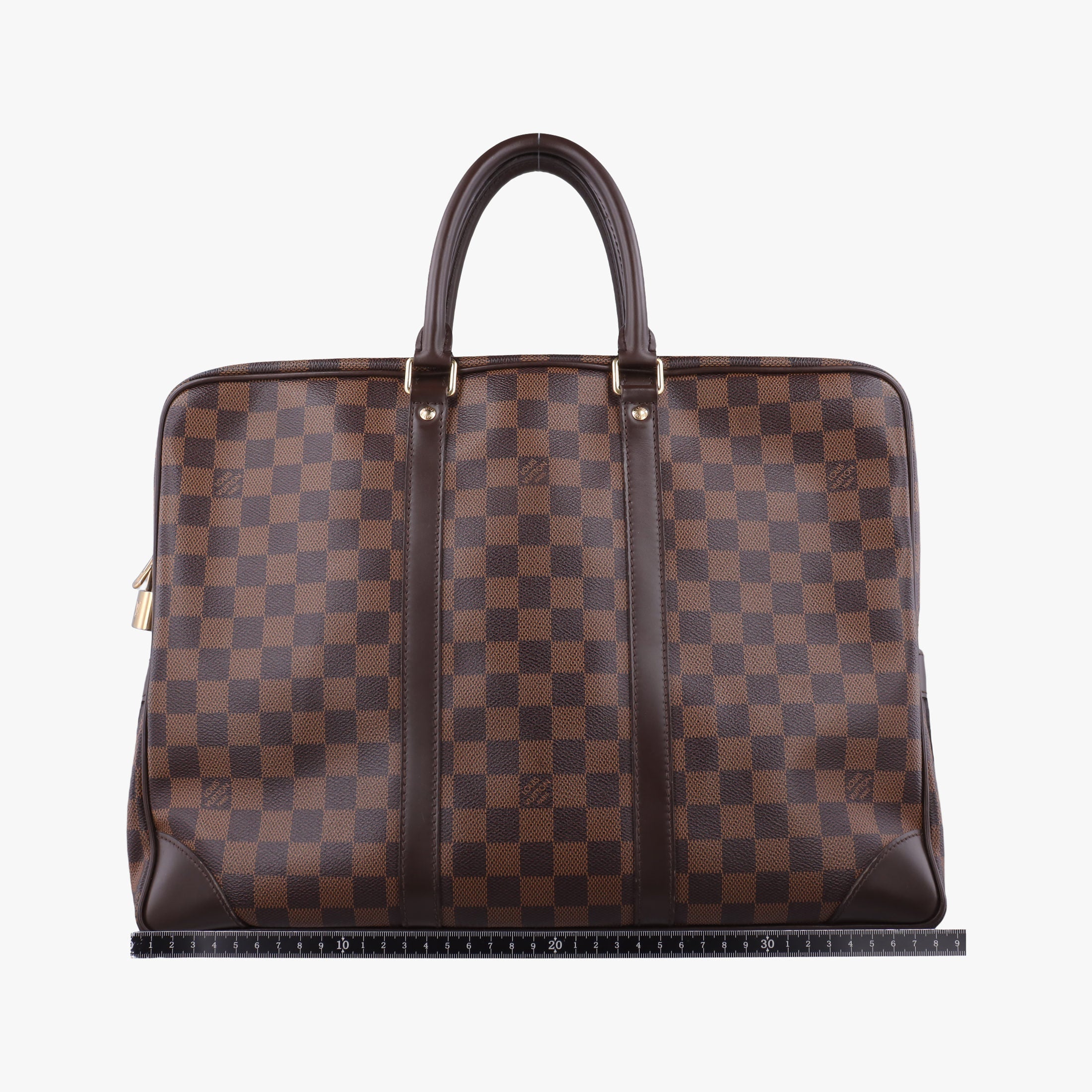 Pre-owned Louis Vuitton Porte Documents Voyage EBENE Damier Canvas N41124 handbag | stylenewstar