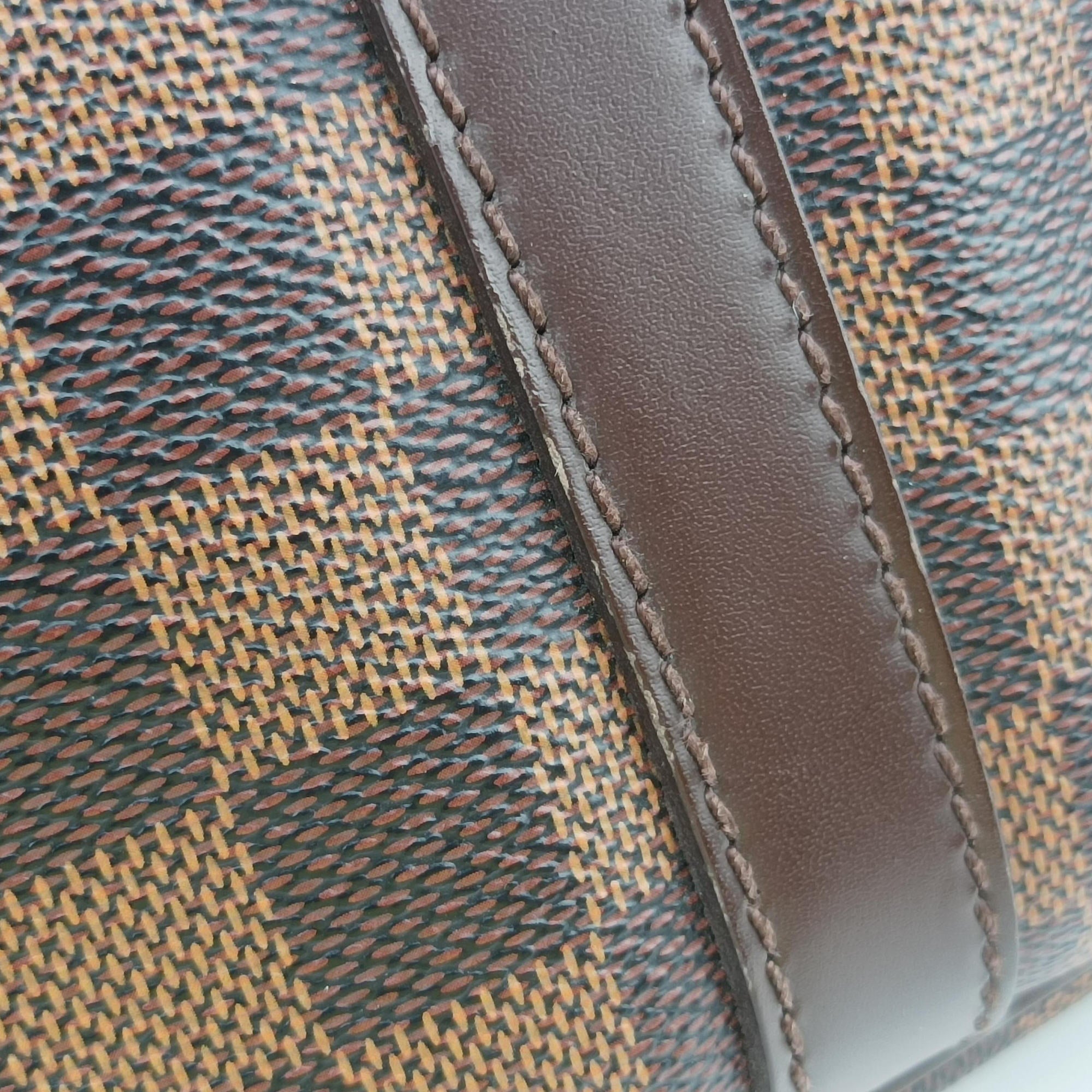 Pre-owned Louis Vuitton Porte Documents Voyage EBENE Damier Canvas N41124 handbag | stylenewstar