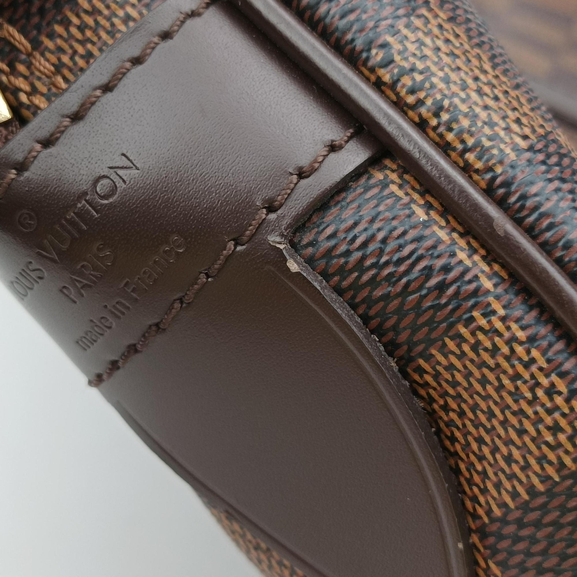 Pre-owned Louis Vuitton Porte Documents Voyage EBENE Damier Canvas N41124 handbag | stylenewstar