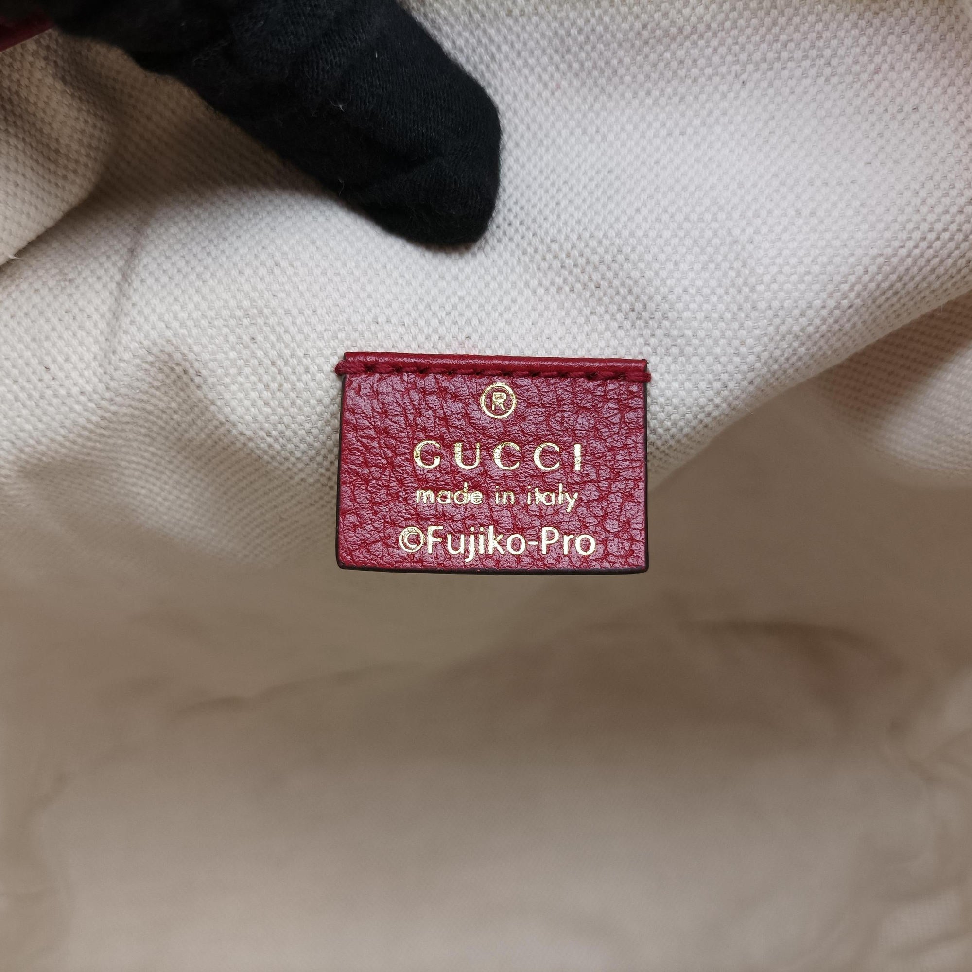 Pre-owned Gucci Doraemon collaboration Brown x red PVC coated canvas×Leather 655597 shoulderbag | stylenewstar